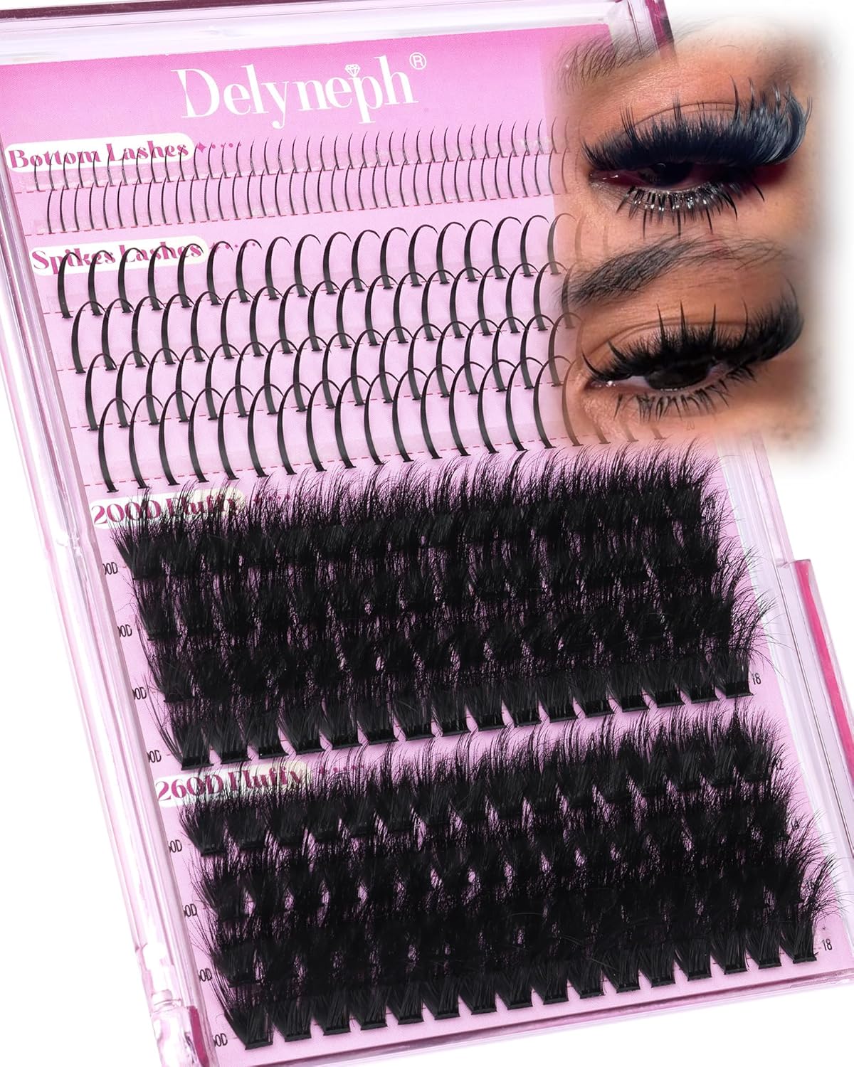 Eyelash Glue - Waterproof Bond & Seal for Lash Clusters | Long-Lasting 72H Adhesive, Latex-Free (5ml+5ml)