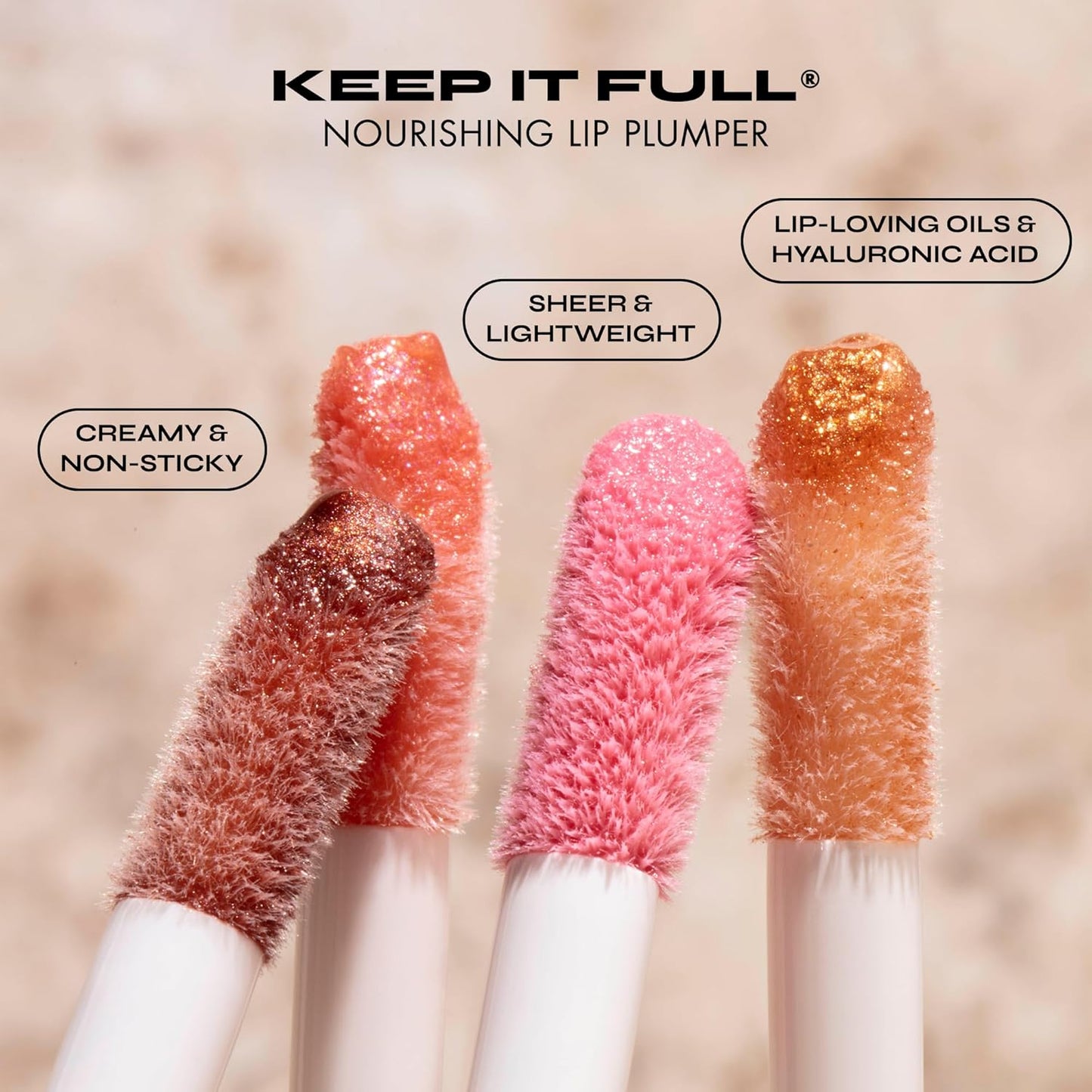 Milani Lip Gloss - Keep It Full Nourishing Lip Plumper with Hyaluronic Acid & Peptides | Soft Rose (0.13 Fl. Oz.)