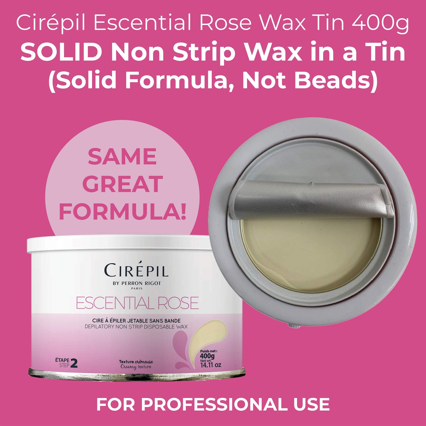 Cirepil - Escential Rose - Light Rose Scent - All-Purpose, Creamy Texture - Perfect for Bikini Waxing