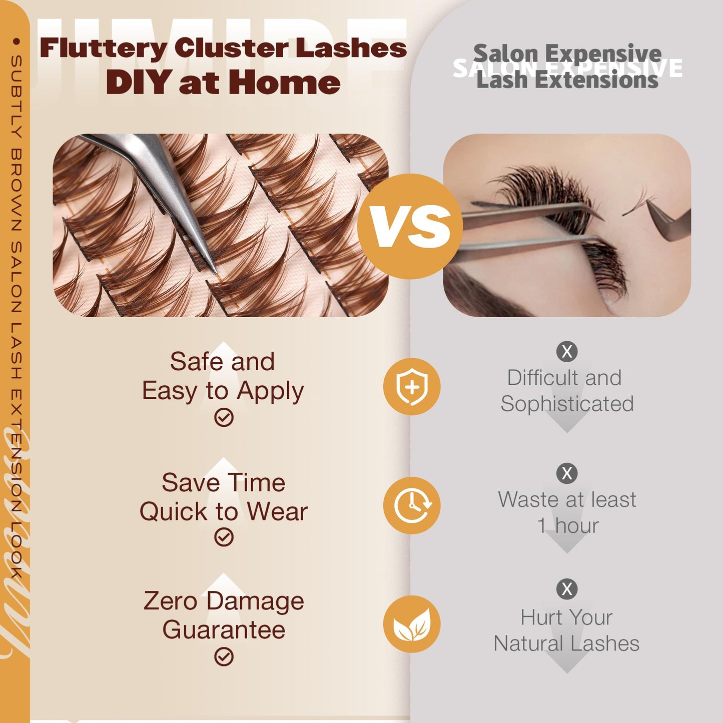 Anime Cluster Lashes Brown Lash Clusters Manga Eyelash Clusters Natural Dark Brown Individual Lashes 10-16MM Fairy Cluster Eyelash Extensions 110Pcs DIY Spiky Cluster Lashes at Home by JIMIRE
