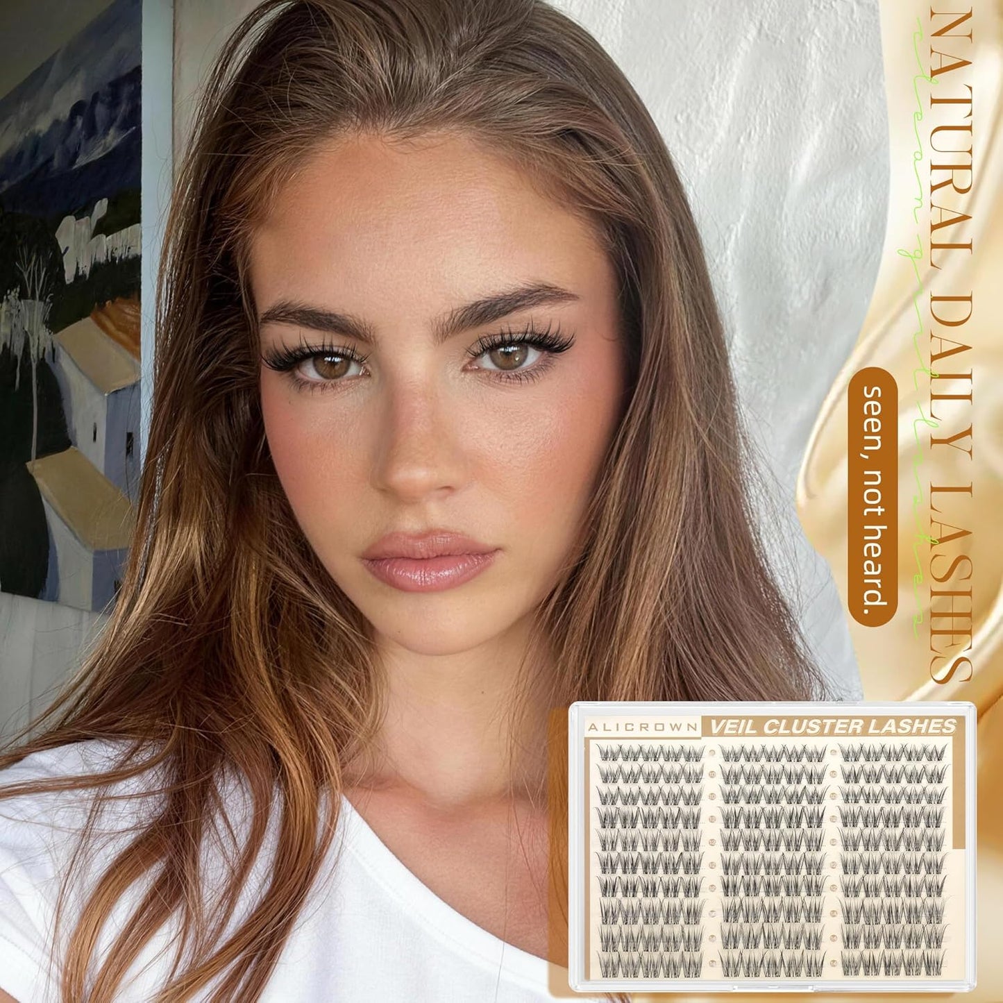 Natural Lash Clusters - 150 Pcs Wispy Eyelash Extensions | 9mm-14mm CC Curl, No-Makeup Look