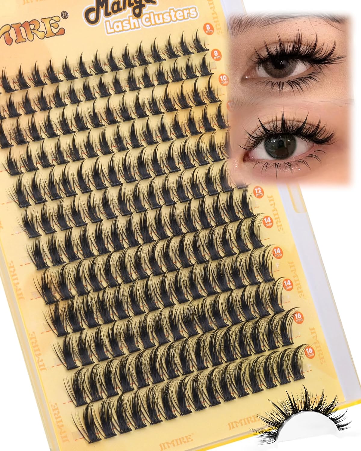Wispy Lash Clusters - 180Pcs D-Curl Anime Eyelash Extensions | Natural Look 8-16MM