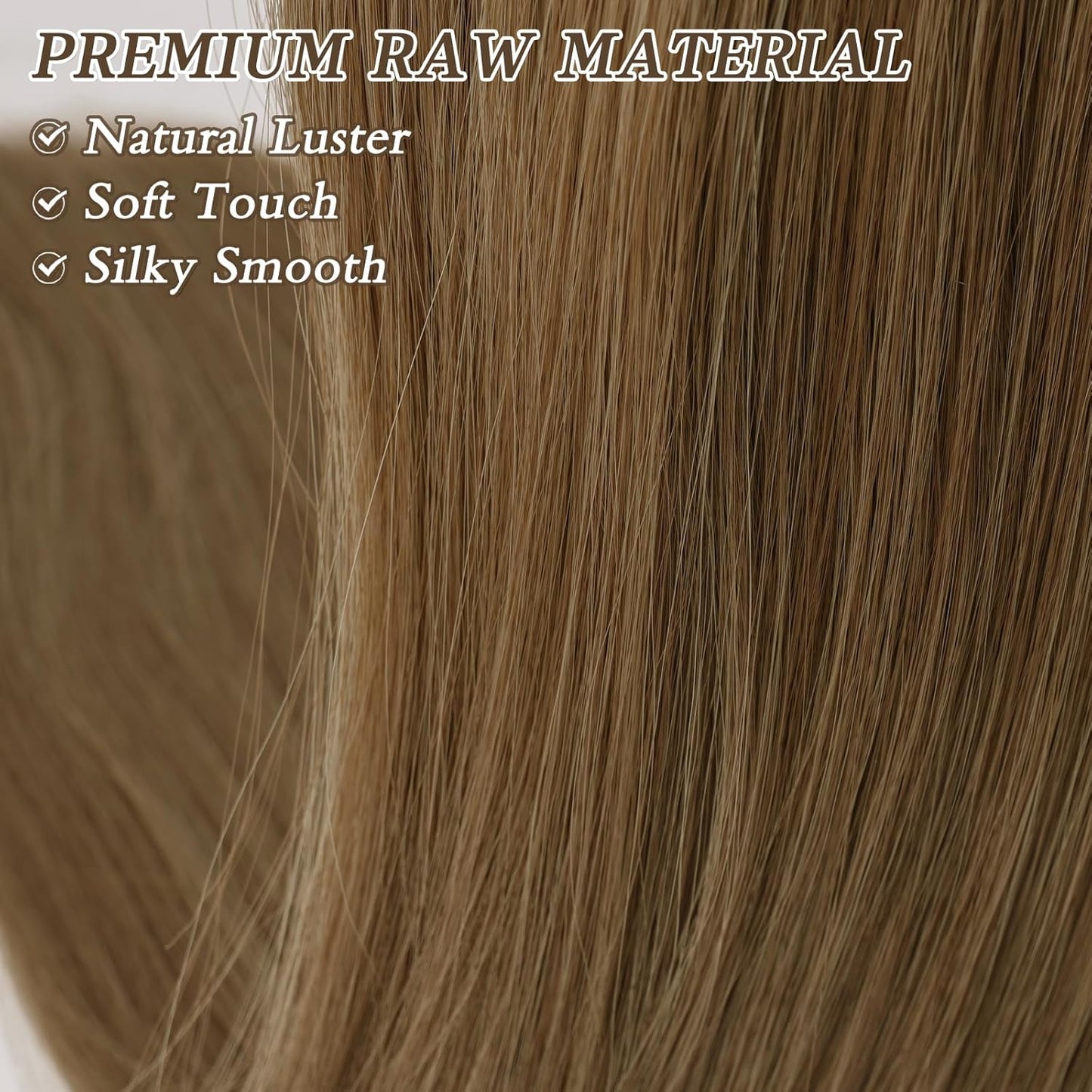 Long Straight Ponytail Extension - 26 Inch Brown Synthetic Clip-In Hairpiece for Women | Light Brown Mixed