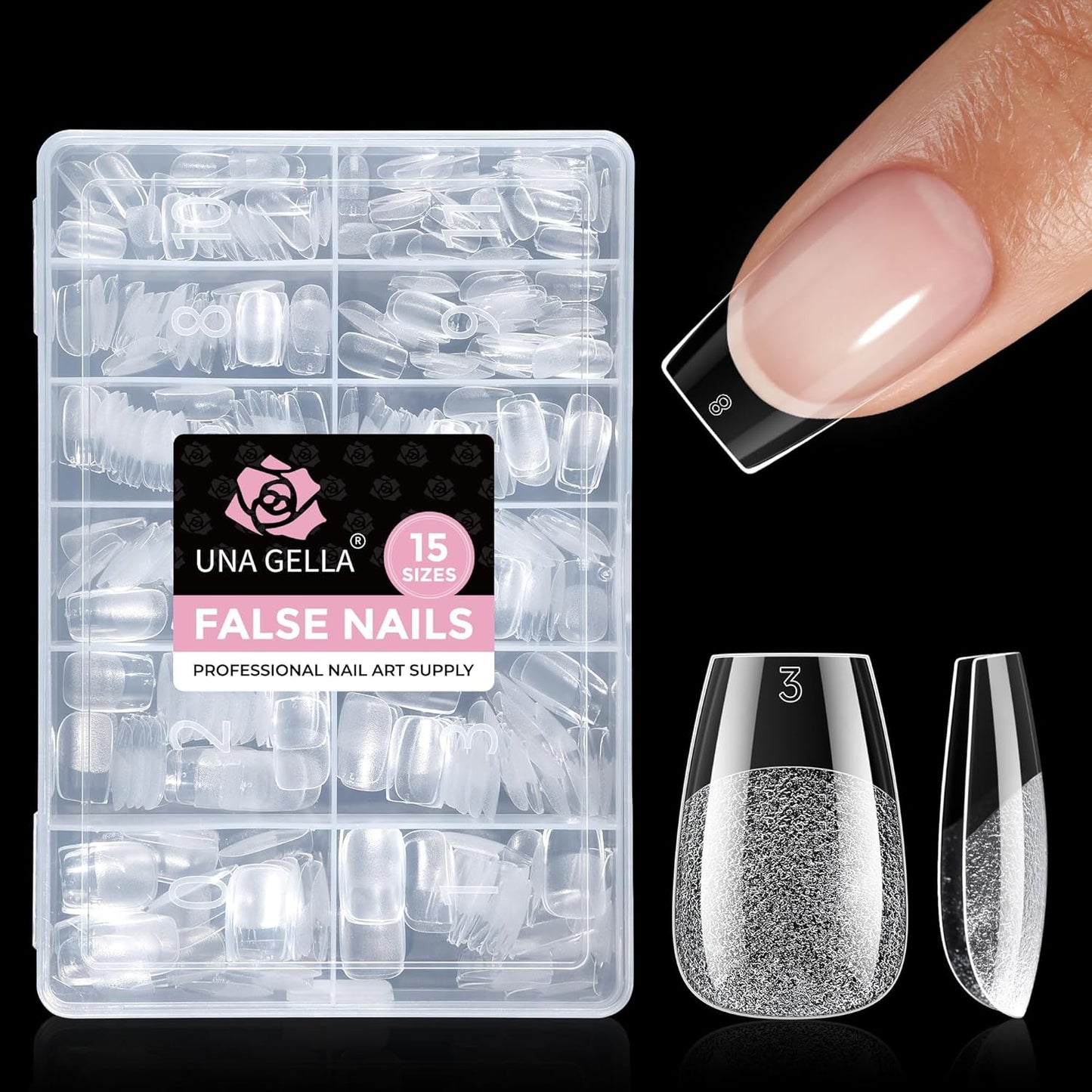 Short Almond Gel Nail Tips - 300PCS Pre-Etched Soft Gel for Easy DIY | Snug Fit Acrylic Extensions