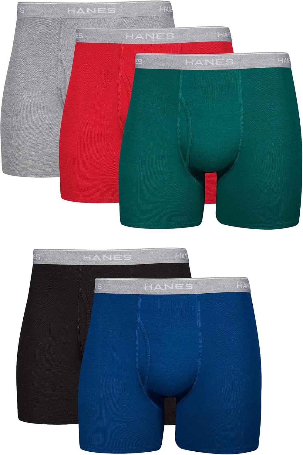 Hanes Men's Boxer Briefs - Cool & Breathable Cotton, Moisture-Wicking, No Ride-Up | 3-Pack
