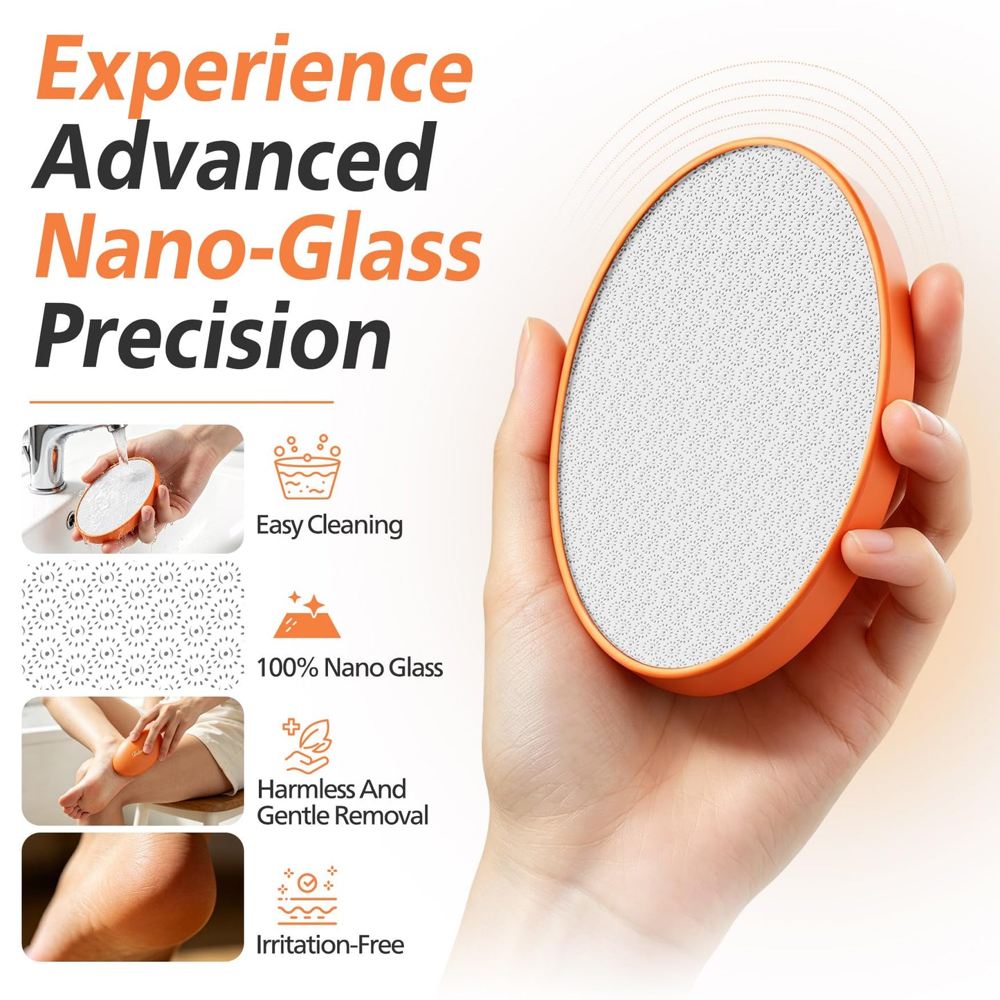 BALUCA Nano Glass Foot File – Hard Skin Remover, Durable Foot Scrubber Dead Skin Remover, Pedicure Tool for Feet, Professional Callus Remover for Feet, Long-Lasting Foot Buffer for Smooth Soft Feet