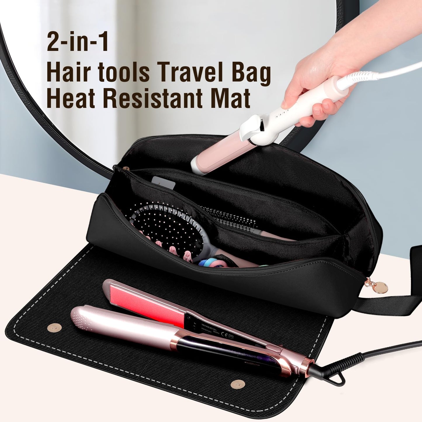 SS Hair Tools Travel Bag with Heat Resistant Mat