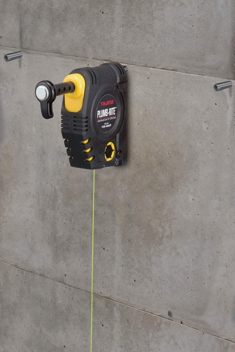TAJIMA Plumb Bob Setter - 14 oz (400g) Magnetic Plumb-Rite with 14.5 ft Auto Recoil Cord & Quick-Stabilizing Bob - PZB-400GP