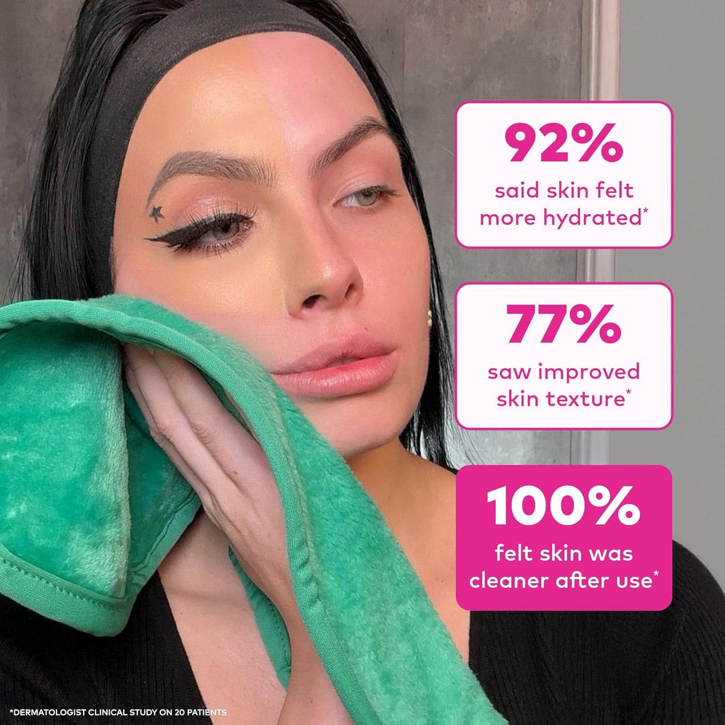 MakeUp Eraser PRO - Effortlessly Remove All Makeup with Water | Green, 1ct - Waterproof Mascara & Eyeliner Friendly