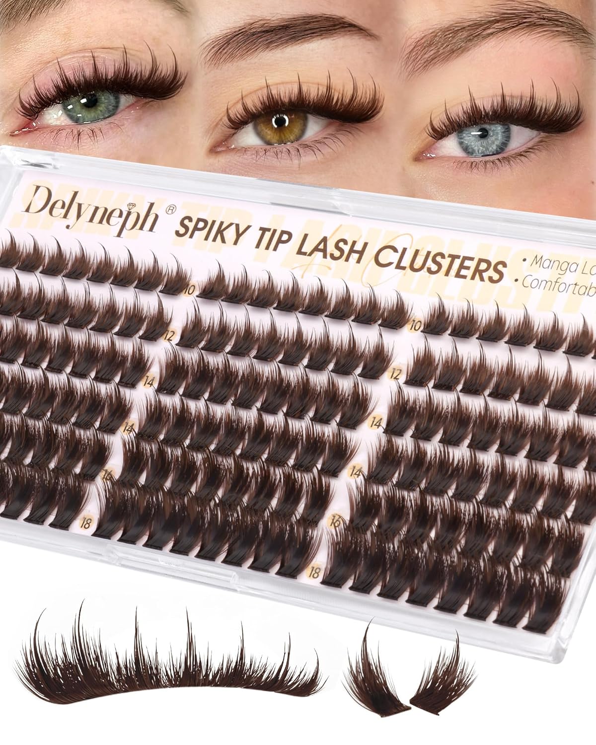 Eyelash Glue - Waterproof Bond & Seal for Lash Clusters | Long-Lasting 72H Adhesive, Latex-Free (5ml+5ml)