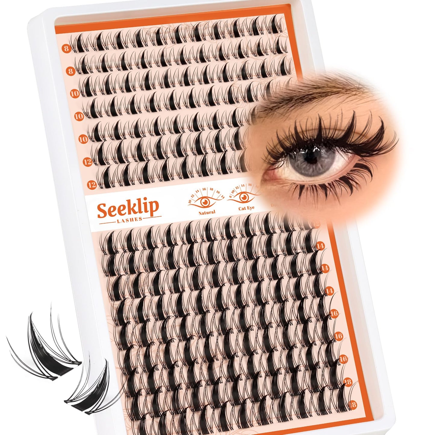 Fairy Manga Lash Clusters 8-18mm Eyelash Clusters 160Pcs Lashes Extension Fairy Lash Clusters Spiky Lashes Cluster C Curl with Invisiable Band (Fairy)