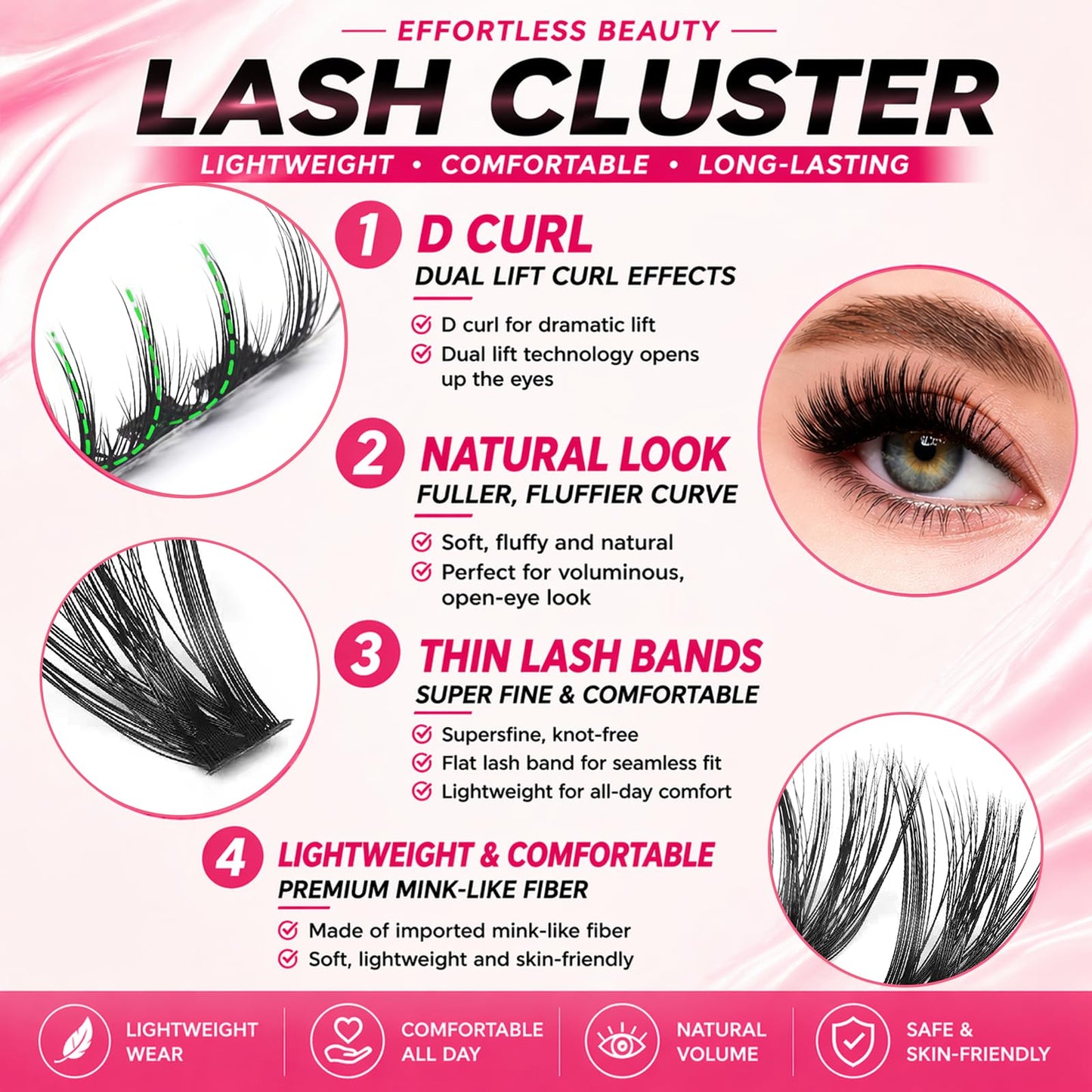Lash Clusters 80D 100D Volume Thick Manga Lashes Clusters Eyelash Extension