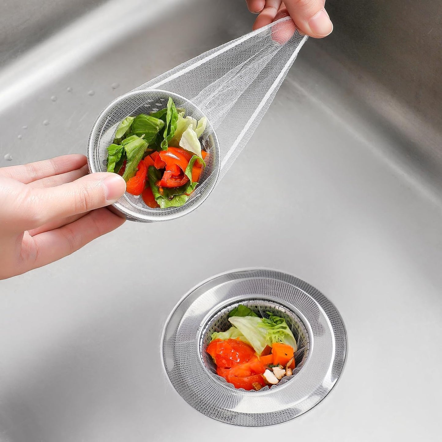 Kitchen Sink Strainer Mesh Bags - 200 Pack Anti-Clogging Disposable Drain Covers | Fits Most Strainers (4" x 4")