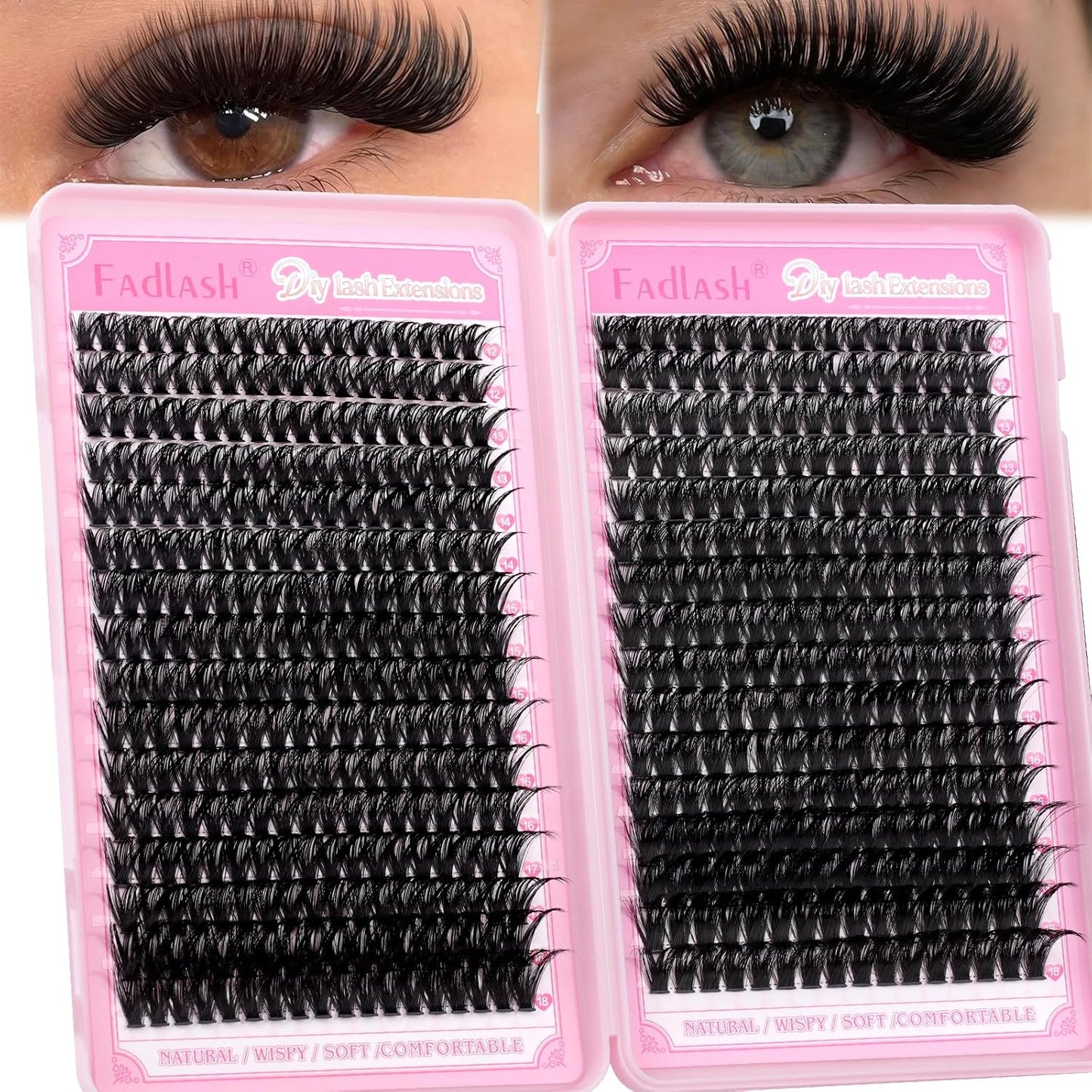 Eyelash Clusters - 80D & 100D D Curl Individual Lashes | 496PCS DIY Extensions 12-18mm