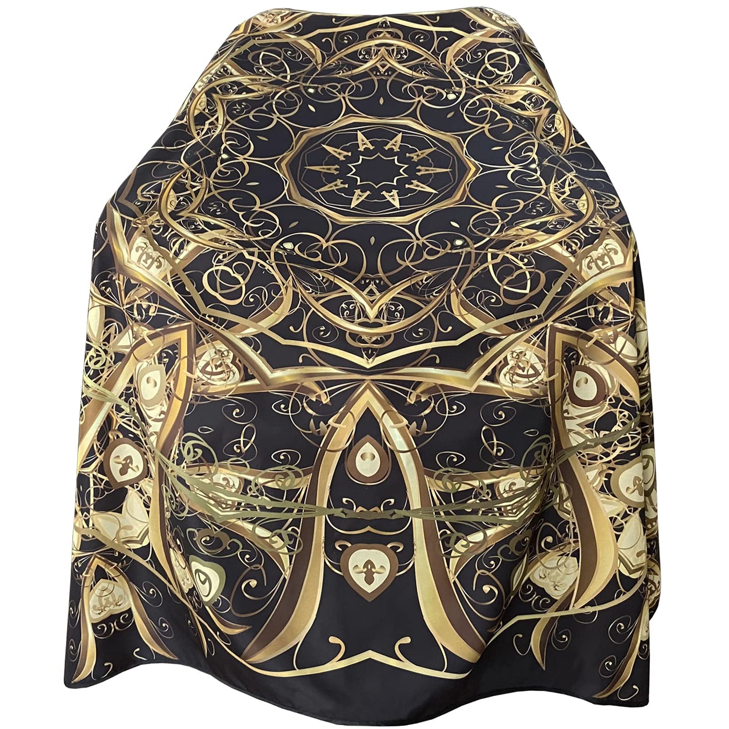 Pelocapa Barber Cape for Men - Professional Salon Cutting Gown With Snap Closures, Large Waterproof Hairdressing Cape - 63" 56" (Black Gold)