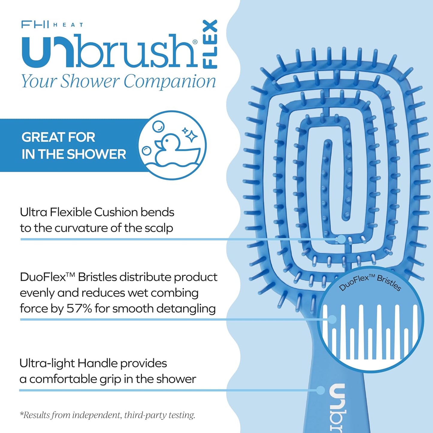 FHI Heat Detangling Brush - Ultra-Flexible Pain-Free Hair Brush with DuoFlex Anti-Static Bristles | Ideal for Tangles & Scalp Massage