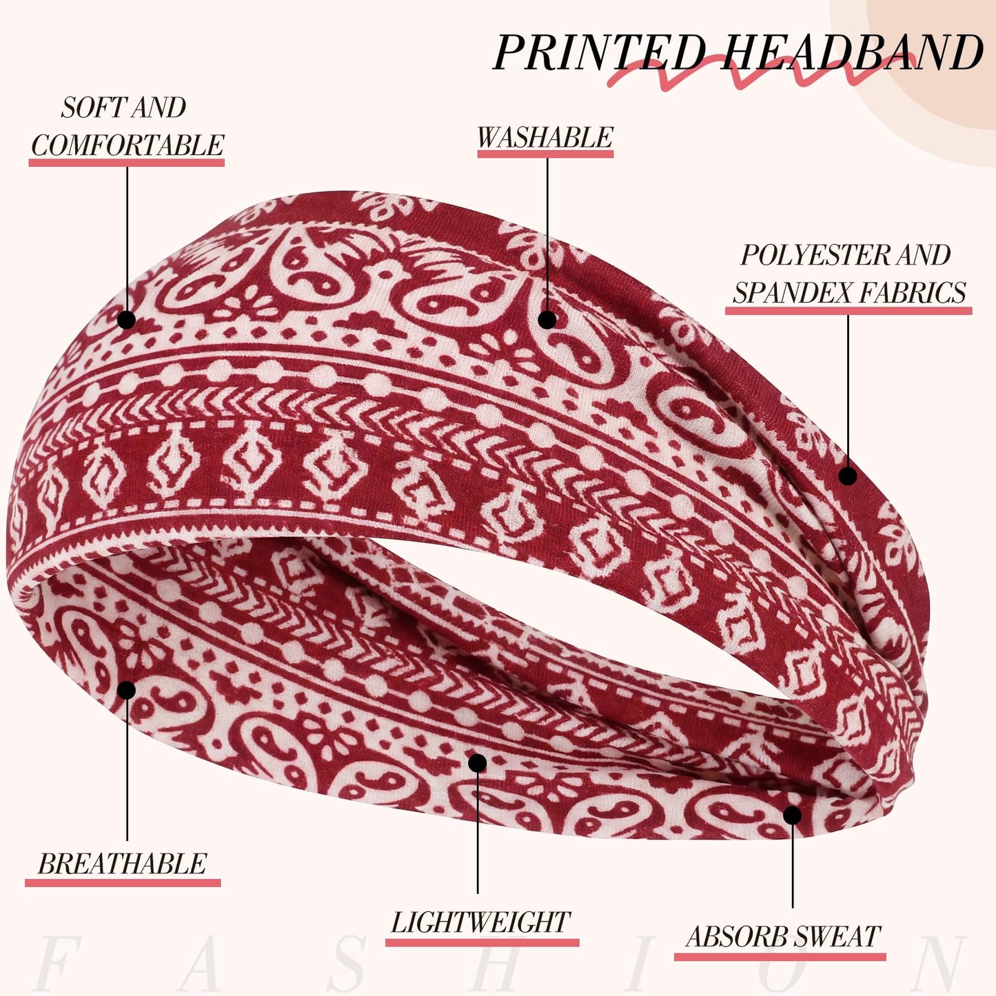 obeoby 8 Pack Headbands for Women, Boho Style Headbands