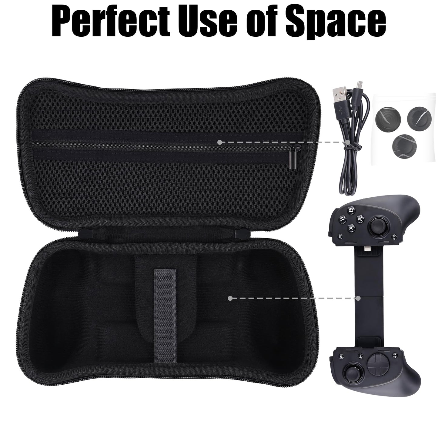 Aenllosi Hard Carrying Case for Razer Kishi V3 Pro/Kishi Ultra Gaming Controller, Razer Phone Controller Organizer, Black (Case Only)