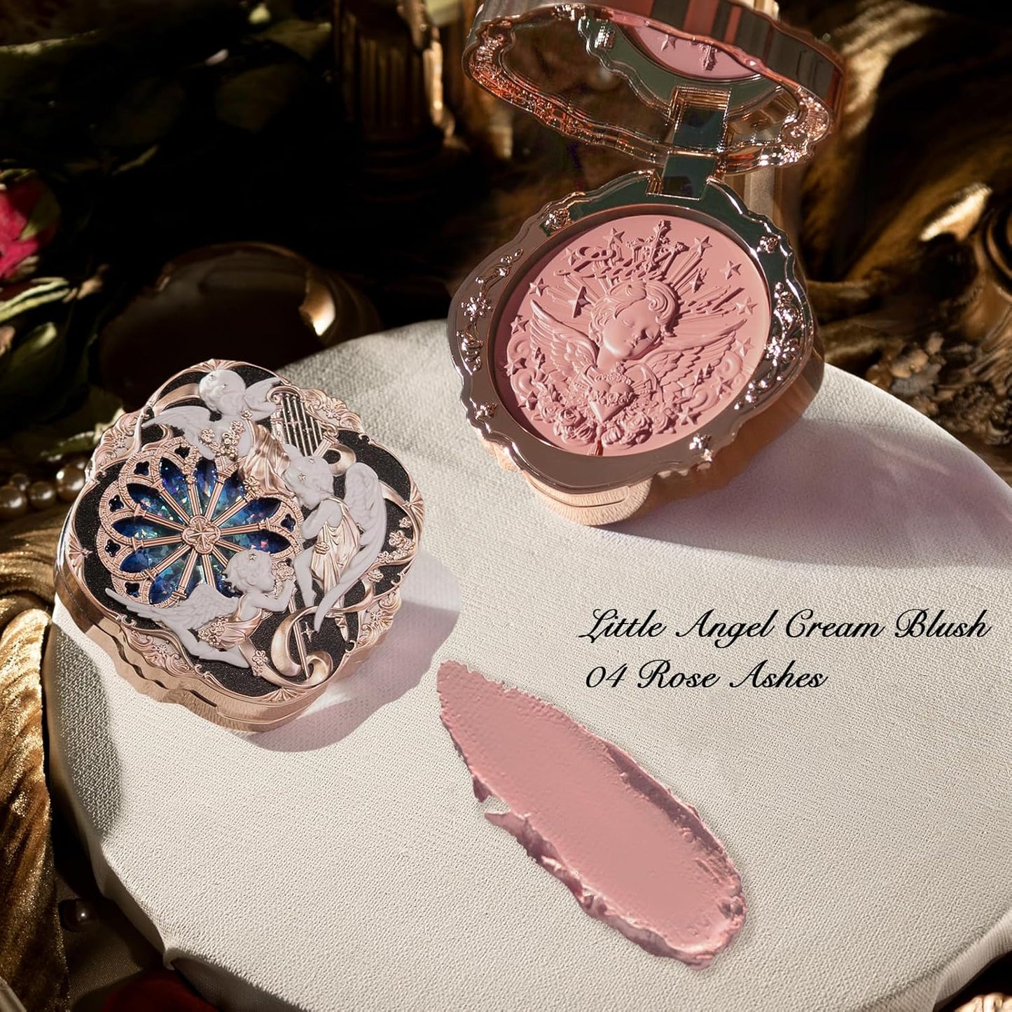 Little Angel Cream Blush & Matte Lipstick Set - Buildable, Blendable Velvety Makeup | Blush 04 Rose Ashes & Lipstick C08 Sand Tower