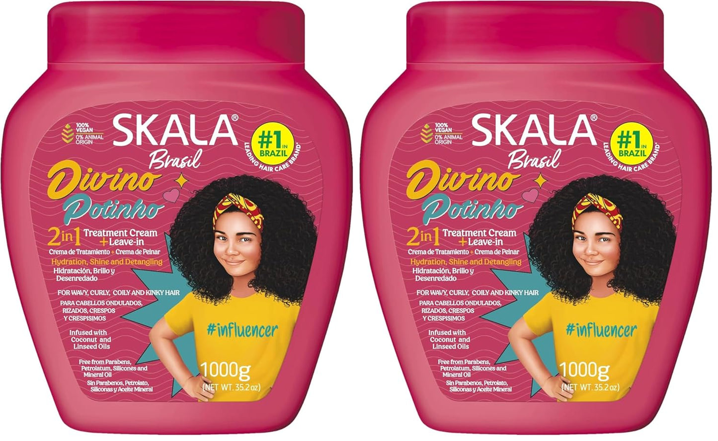 SKALA Divino 2-in-1 Kids Treatment Cream | Deep Hydration & Detangling for Curly Hair, 35.2 oz