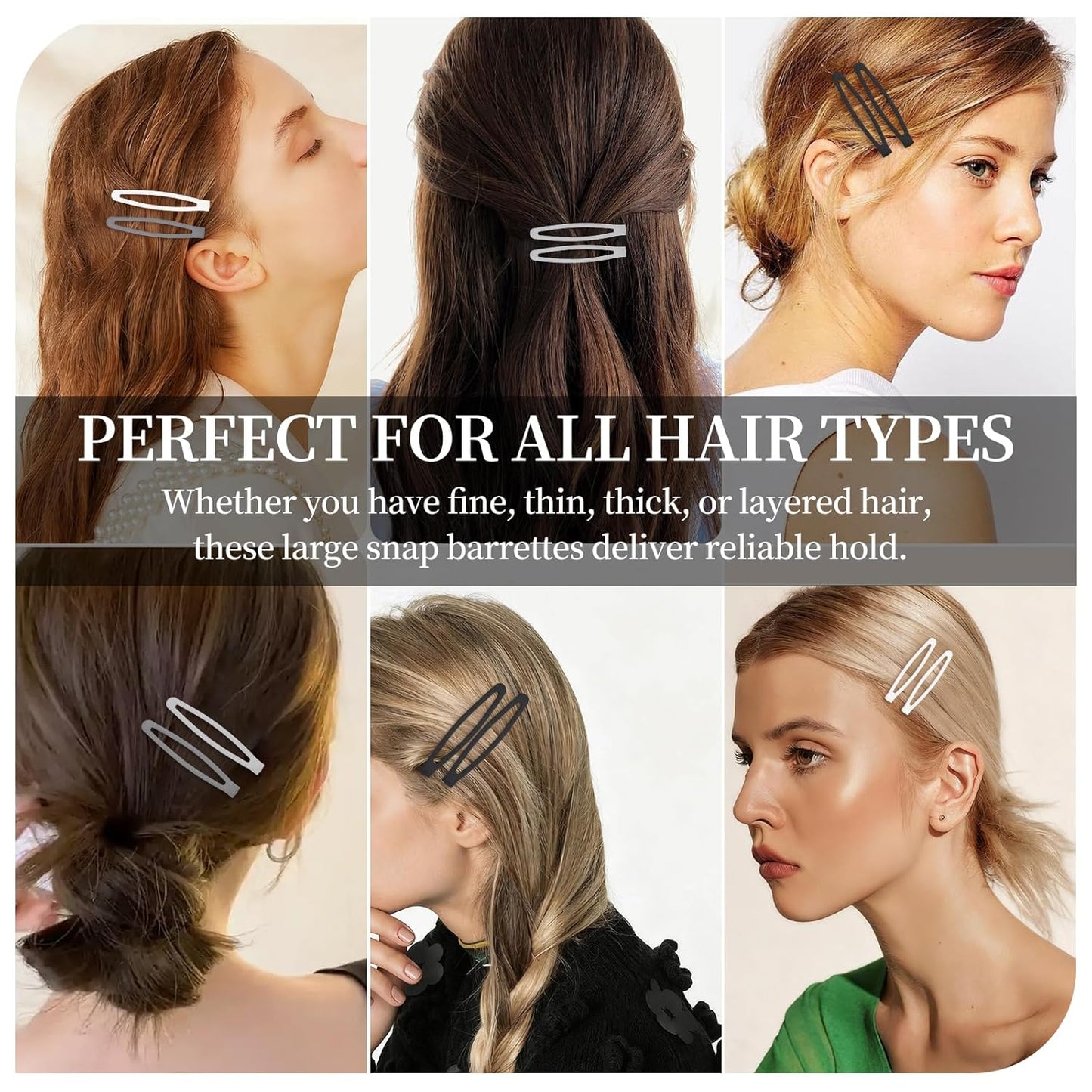 Matte Snap Hair Clips - 20PCS Non-Slip Metal Barrettes for Women & Girls | 2.4 Inch, 4 Colors