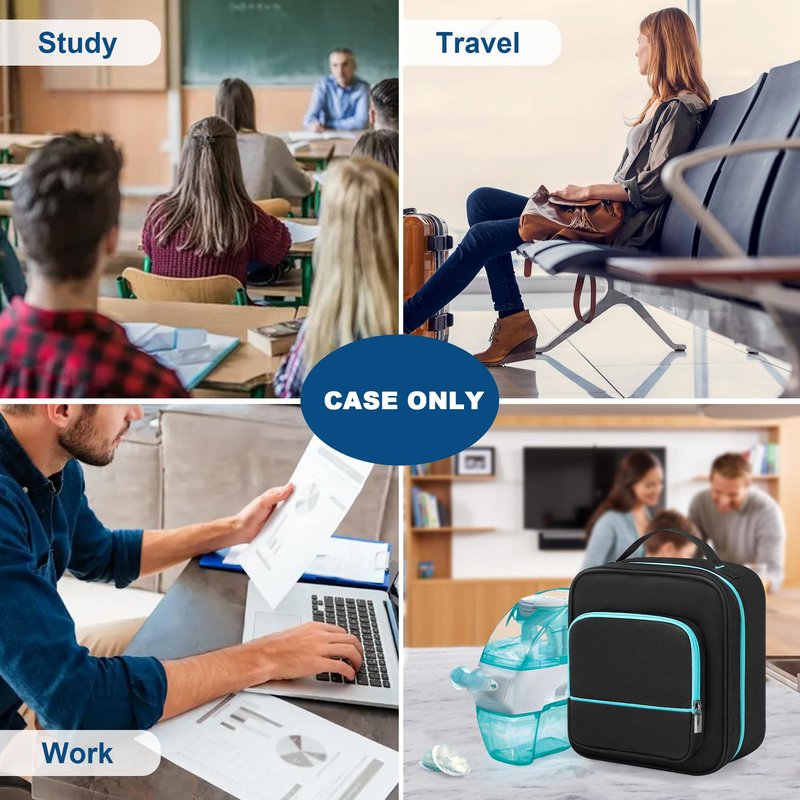 YARWO Nose Cleaner Travel Case Compatible with Navage Nasal Irrigation System, Portable Neti Pot Safety Storage Bag with Waterproof Lining for Nasal Care Kit, SaltPods and Sinus Rinse Device, Bag Only