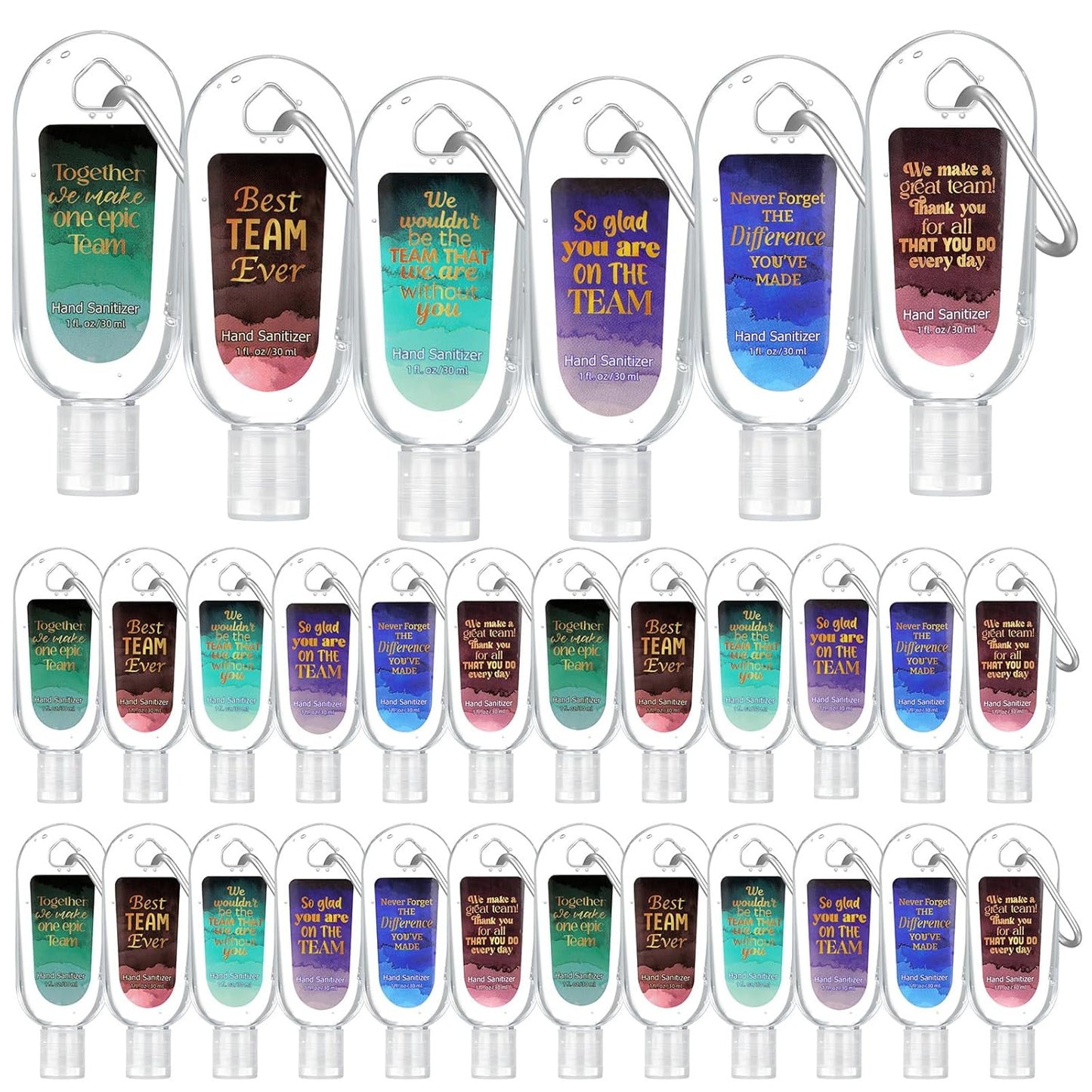 Mini Travel Size Hand Sanitizer Keychain - 24 Pcs Gift Set for Teachers, Nurses & Staff | Appreciation Thank You Bulk