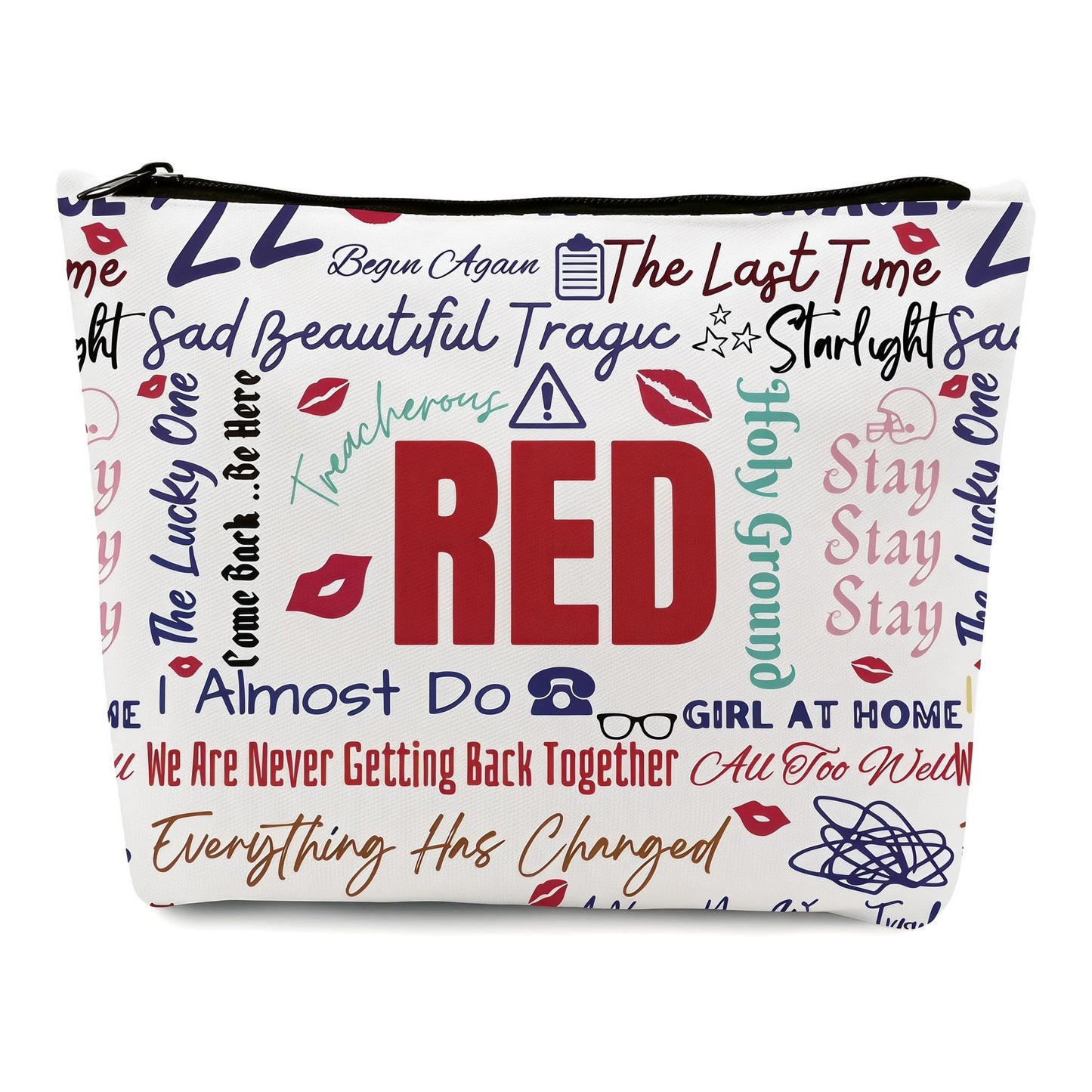 Music Album Version Makeup Bag Travel Toiletry Bag for Women Music Lover Gift TS Fans Song Lyrics Gift Singer Merchandise for Fans Friends Daughter Girls Sister, Friendship Birthday Christmas Gift