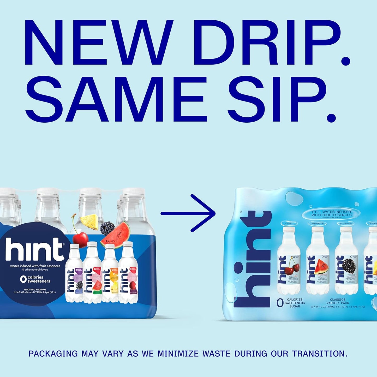 Hint Infused Bottled Water Variety Pack - Sugar-Free, Zero Calorie Natural Flavors | 16 Fl Oz (Pack of 12)