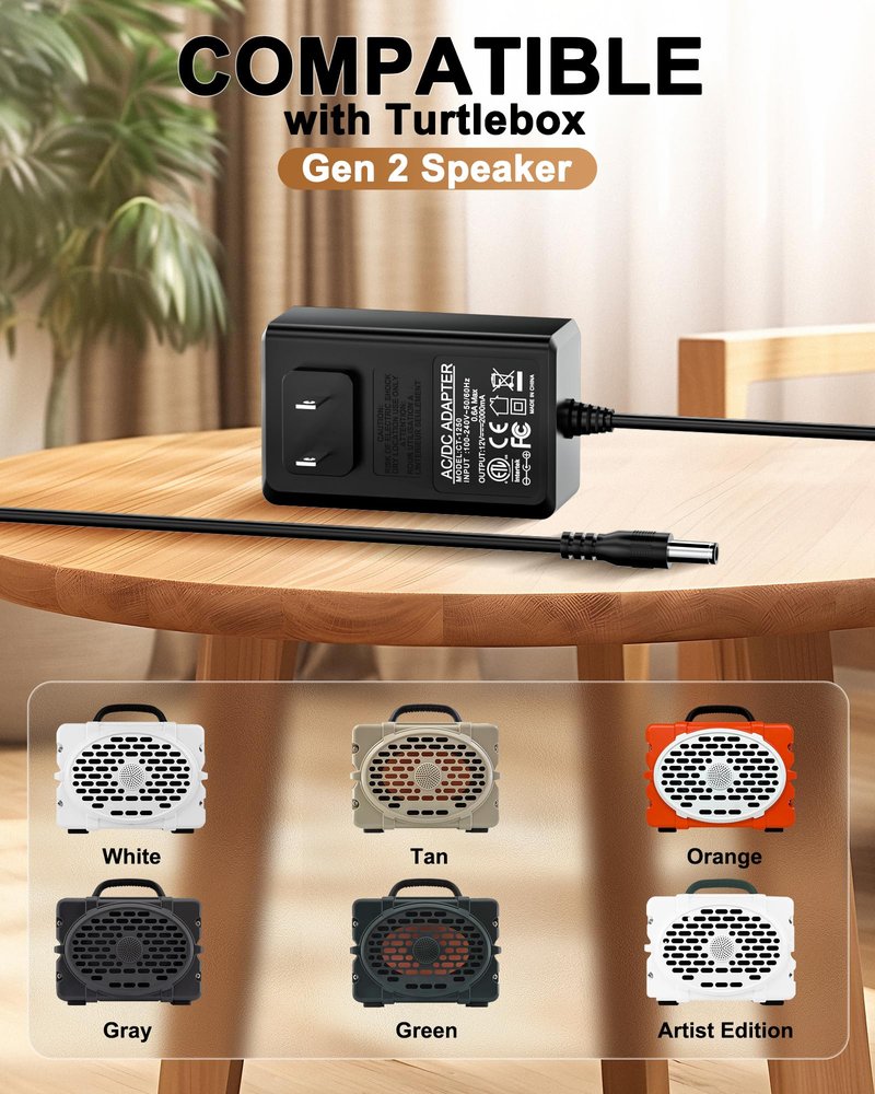 FGIEU Speaker Charger for Turtlebox Gen 3 & Gen 2: Loud! Outdoor Portable Bluetooth 5.0 Speaker Power Cord Replacement.