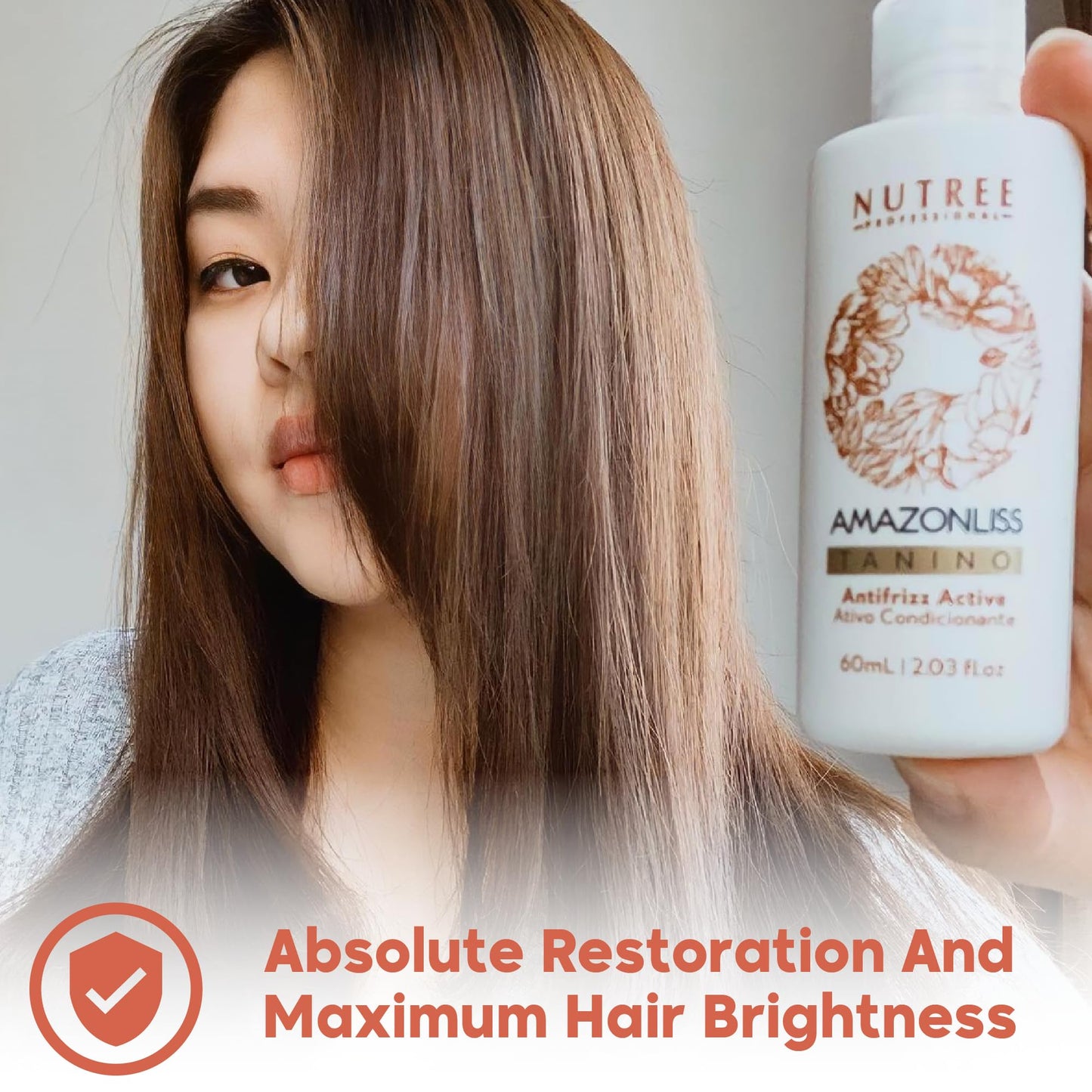 Hair Straightening Brazilian Treatment Tanino - Taninoplastia Hair Treatment - Smoothing, Hydrating, Repairing, Extreme Shine Effect - Formaldehyde Free - 2.03 Fl.oz (Tanino)