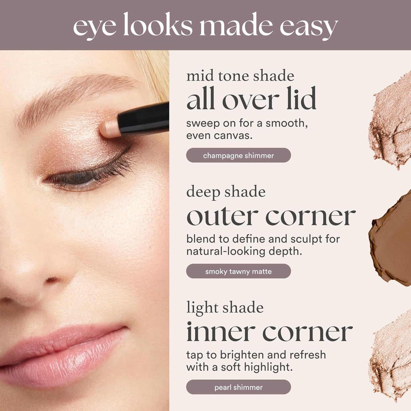 Julep Cream-to-Powder Waterproof Eyeshadow Stick - Champagne Shimmer | Long-Lasting, Buildable, Cruelty-Free