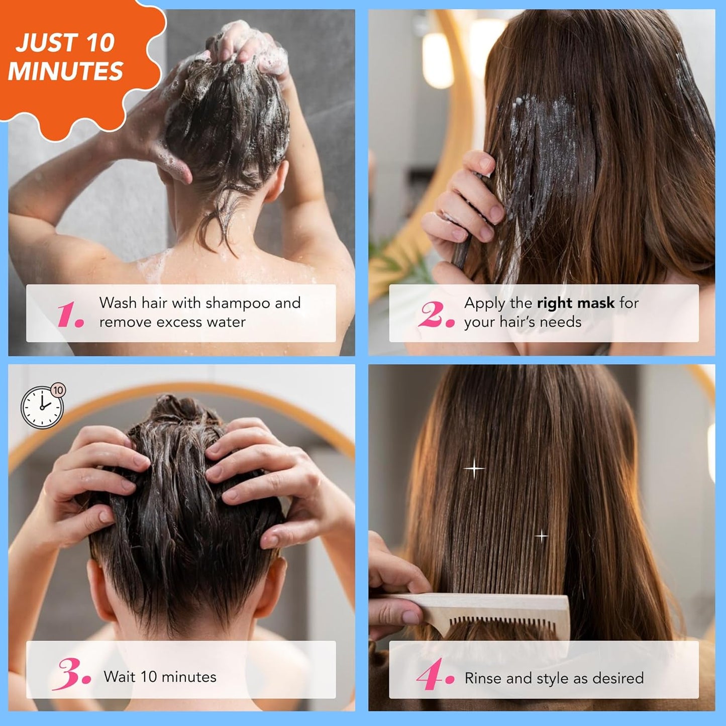 Hair Mask for Damaged Hair - 3-Second Hair Fix Deep Conditioning Treatment | Frizz-Free Solution