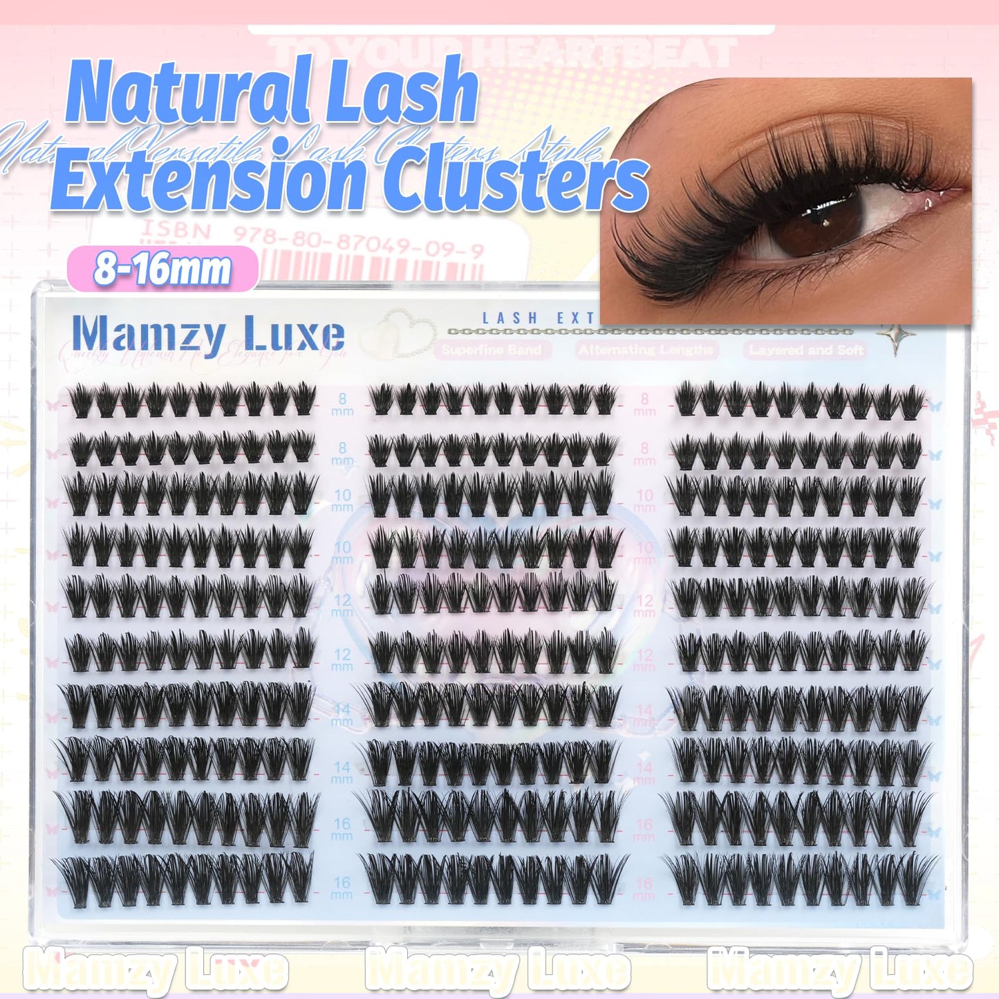 Manga Lash Clusters With Spikes Wispy Eyelashes Natural Cluster Eyelash Extensions 300Pcs False Lashes Clusters D-Curly 8-16MM Individual Lashes Extension DIY Waterproof Daily Anime Eye Lash Clusters