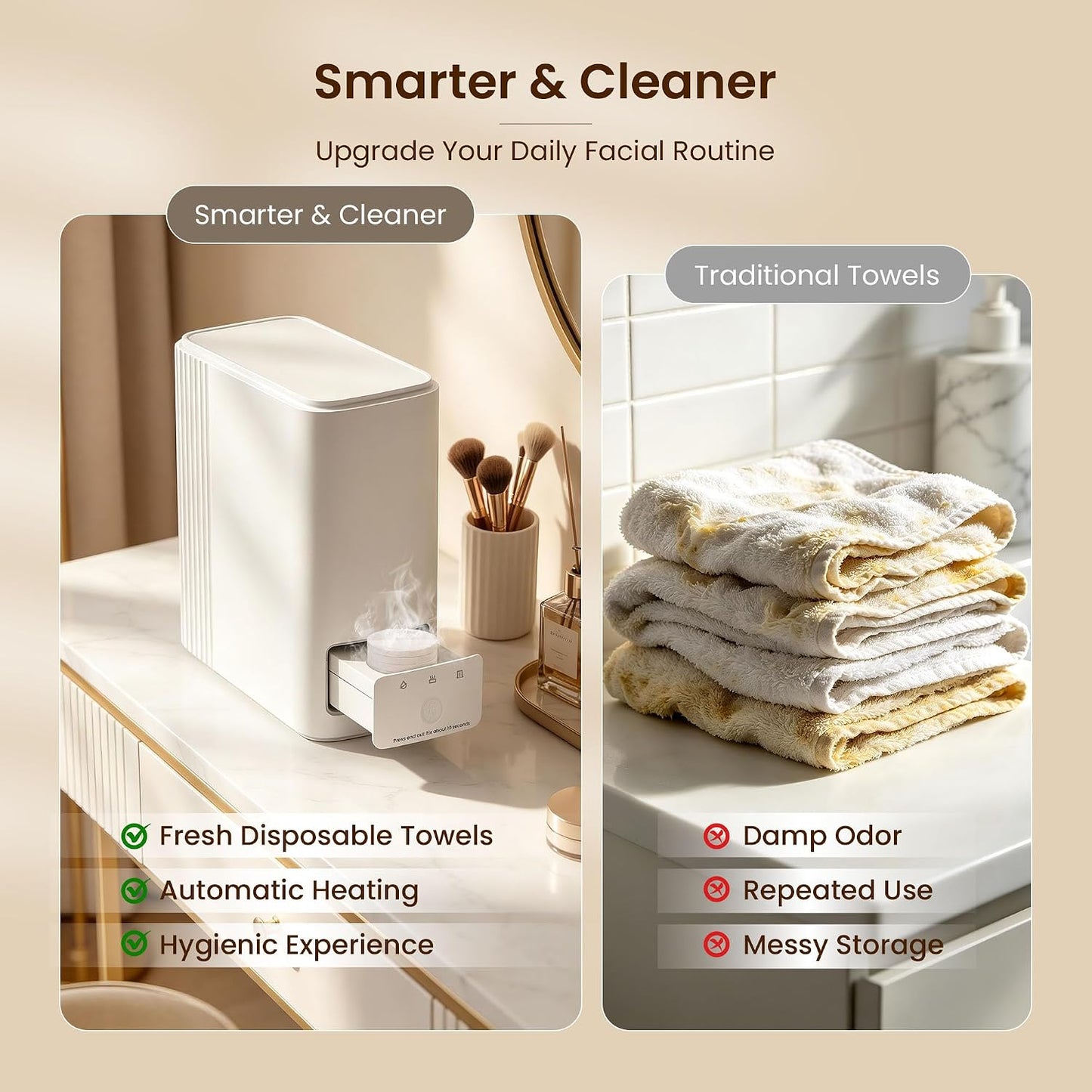 Towel Refills for Hot Towel Dispenser | Disposable Compressed Face Towels - 180 Pcs (9 Tubes)