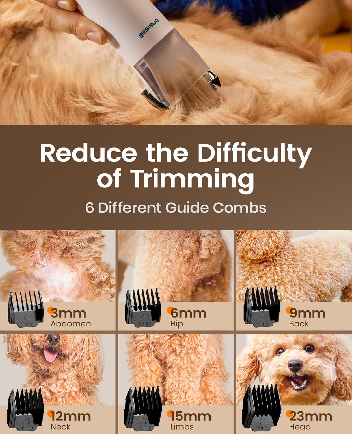 Dog Grooming Vacuum - 15000Pa Suction, Captures 99% Pet Hair | Quiet Brush & 4 Accessories, 2L Canister