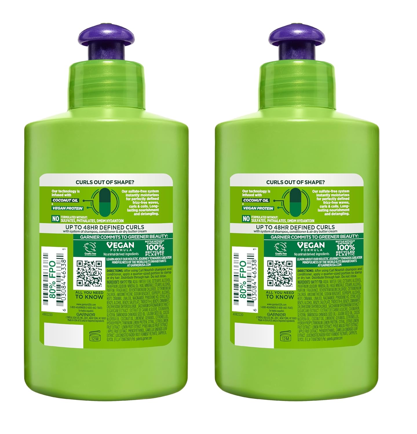 Curl Nourish Air Dry Cream - Sulfate-Free Leave-In Conditioner for Moisture & Frizz Control | 10.2 Fl Oz, Pack of 2
