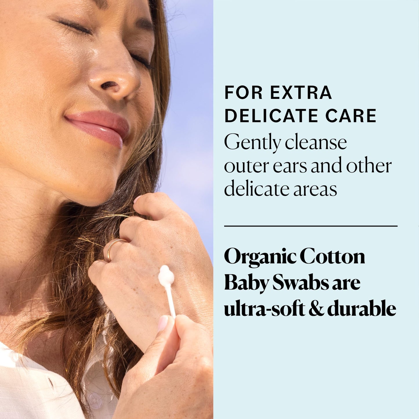 Sky Organics - Organic Baby Cotton Swabs, 60 ct. - Ultra Soft Baby Safe Tips - Strong & Durable - Hypoallergenic - Chlorine Free - Natural, Vegan & Cruelty Free - Skin Care & Baby Care