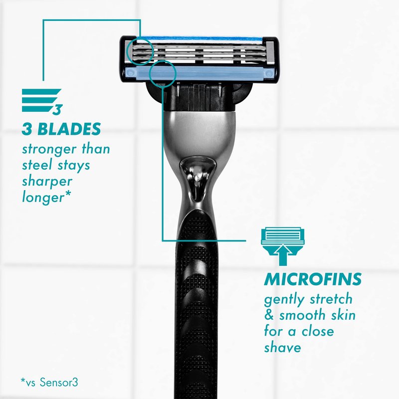 Gillette Mach3 Razor Refills for Men, 4 Razor Blade Refills (Pack of 2)