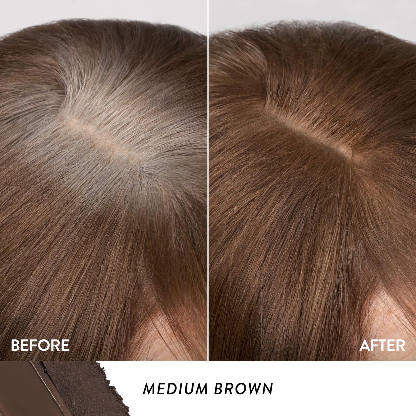 LAURA GELLER NEW YORK Root Touch-Up for Hair & Brows, Instant 100% Gray Root Coverage with Buildable, Transfer-Resistant, 2-in-1 Cream & Powder Formula for Thinning Hair & Sparse Brows - Medium Brown