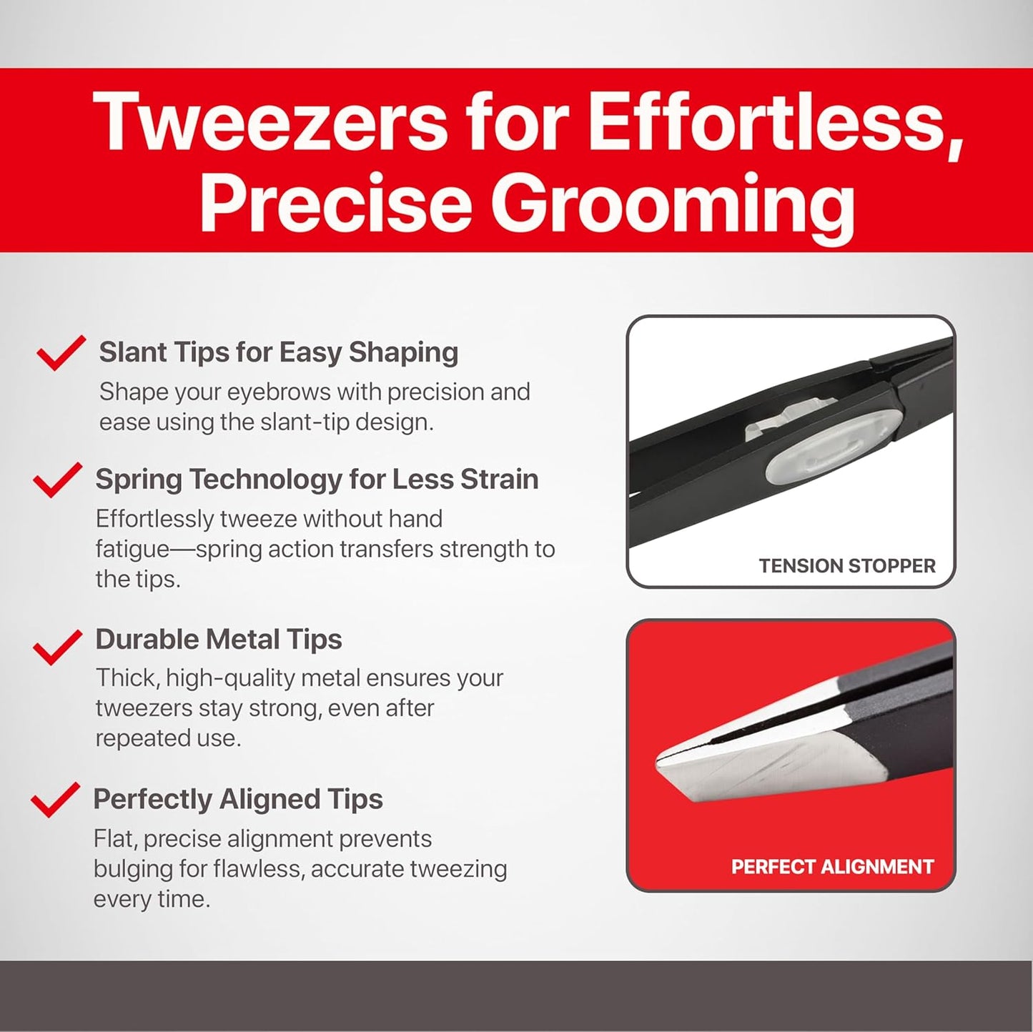 Seki Edge SS-518 Slant Tip Tweezer - Stainless Steel Precision Tool for Flawless Eyebrow & Hair Removal | Black
