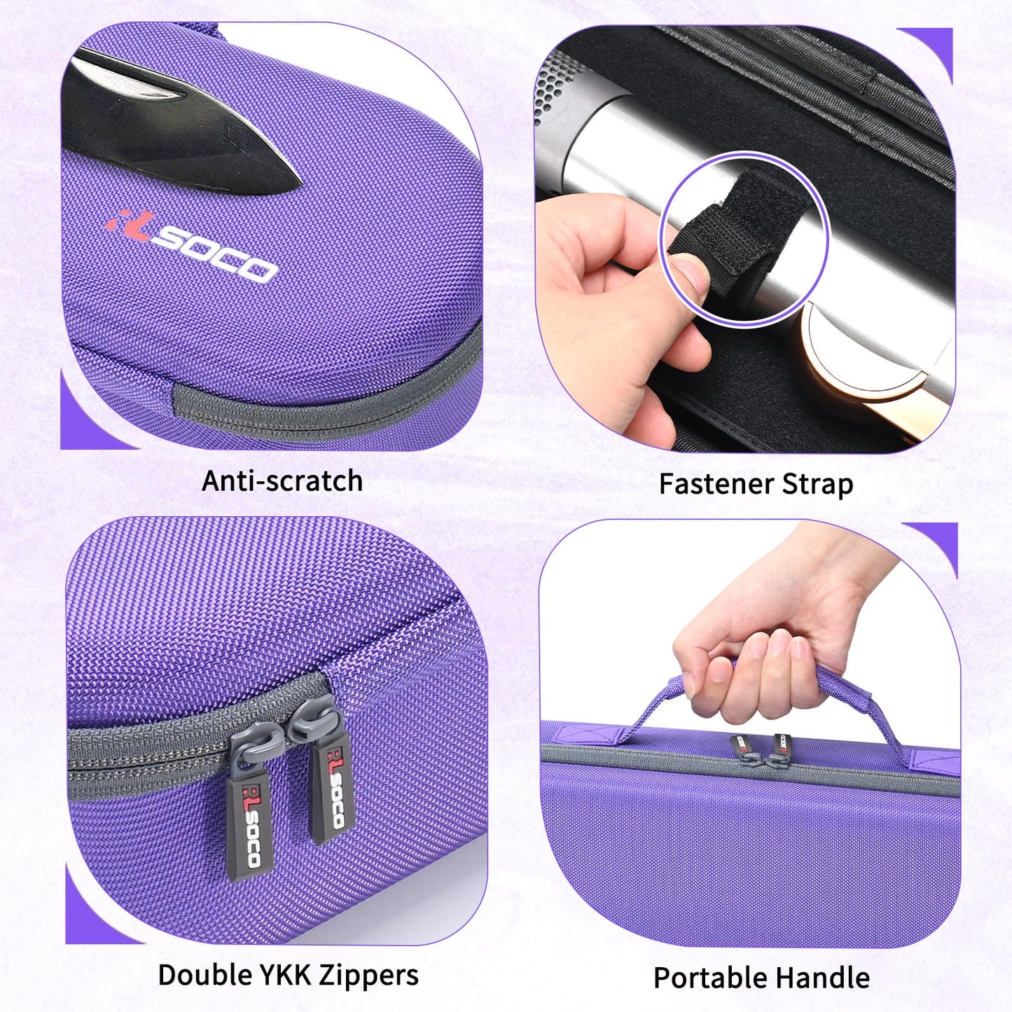 RLSOCO Travel Case for Dyson Airstrait Straightener/Corrale Hair Straightener - Purple (Case Only)