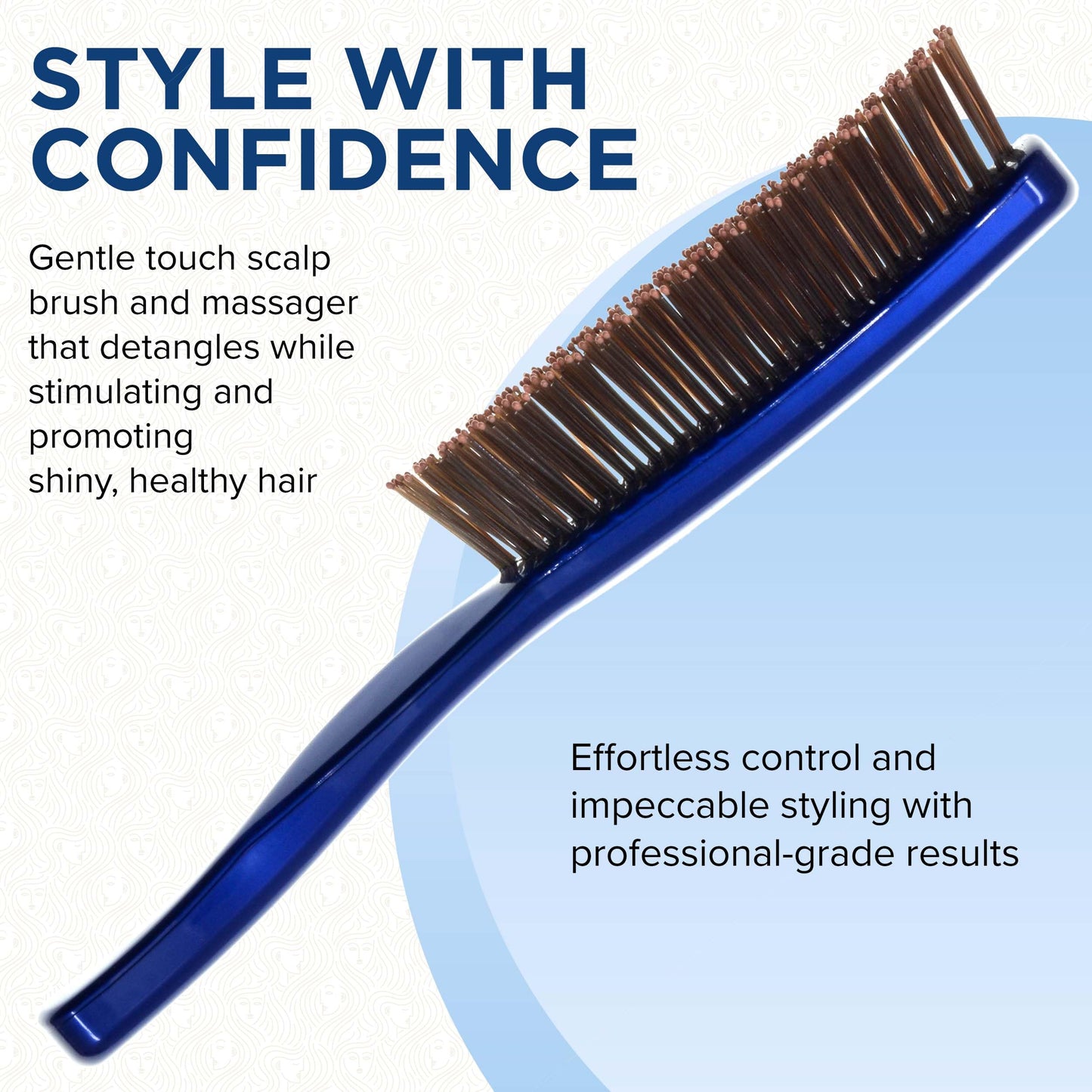 Giorgio Gentle Detangler Hair Brush - Dual Length Bristles for Men, Fine and Thick Hair, Scalp Massager, Travel Brush for Wet or Dry Hair
