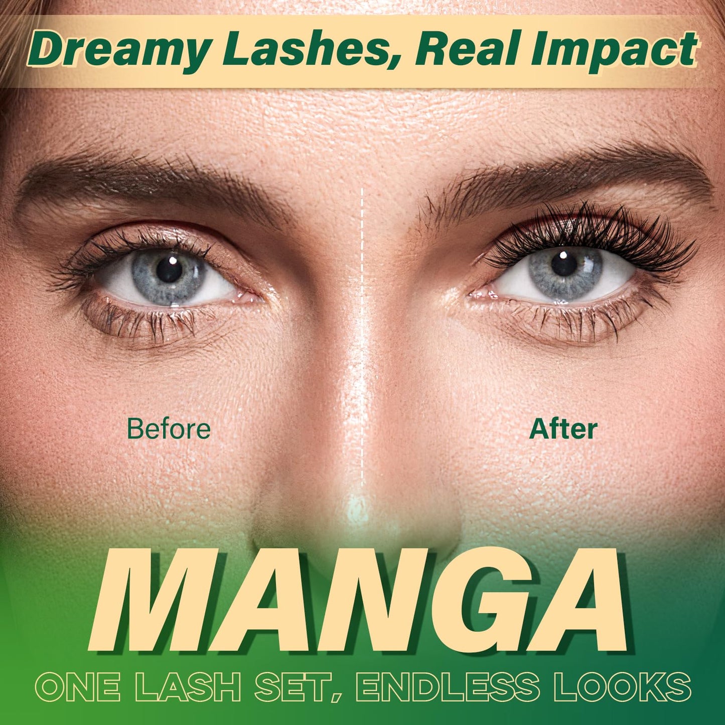 KEYYOU Lash Manga Lash Clusters 8-18mm Fairy Eyelash Clusters Natural DIY Lash Extension Wispy with Soft Thin Band(MG04)