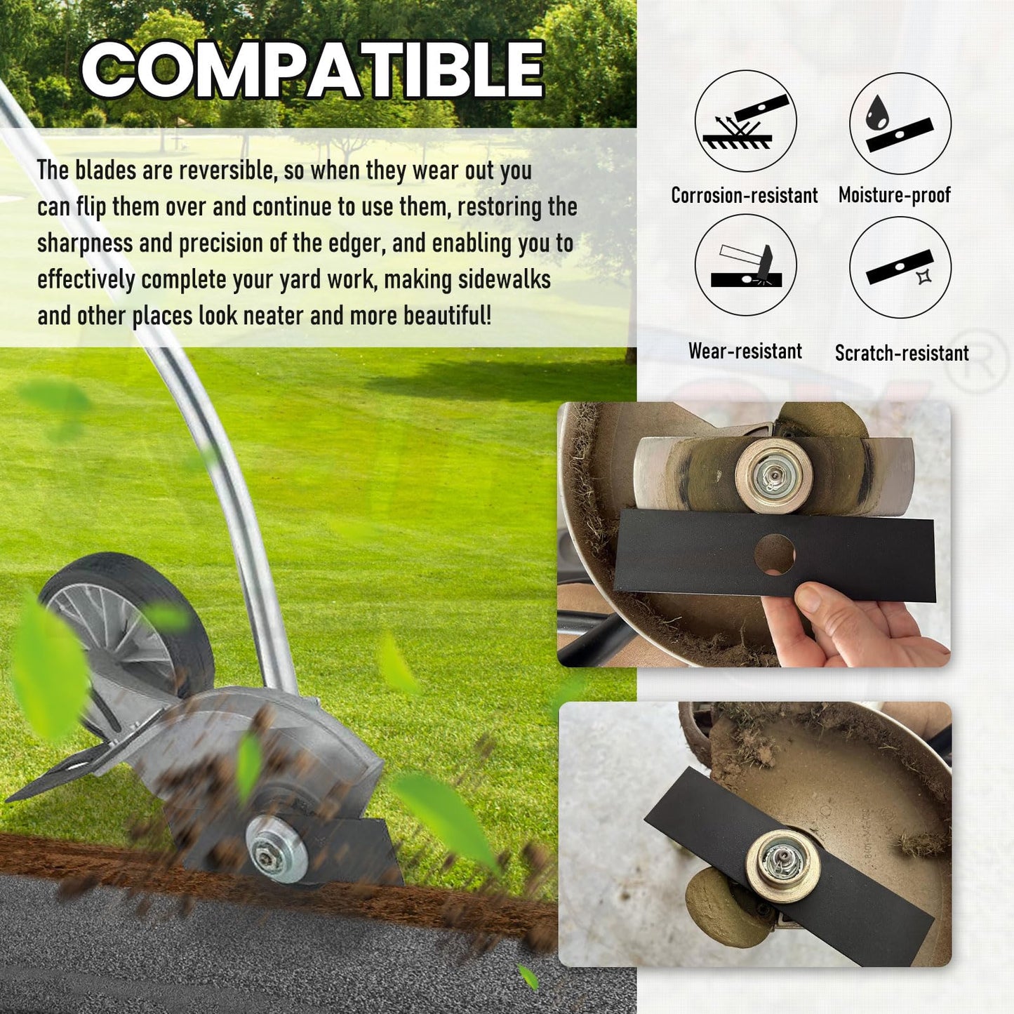 Karbay 5 Pack 613223 Edger Blades Compatible with Ryobi, Echo, Stihl, Maruyama, Green Machine Edger, Replace 720-237-001, 4133-713-4101, 216062, 237001-1 Inch Center Hole
