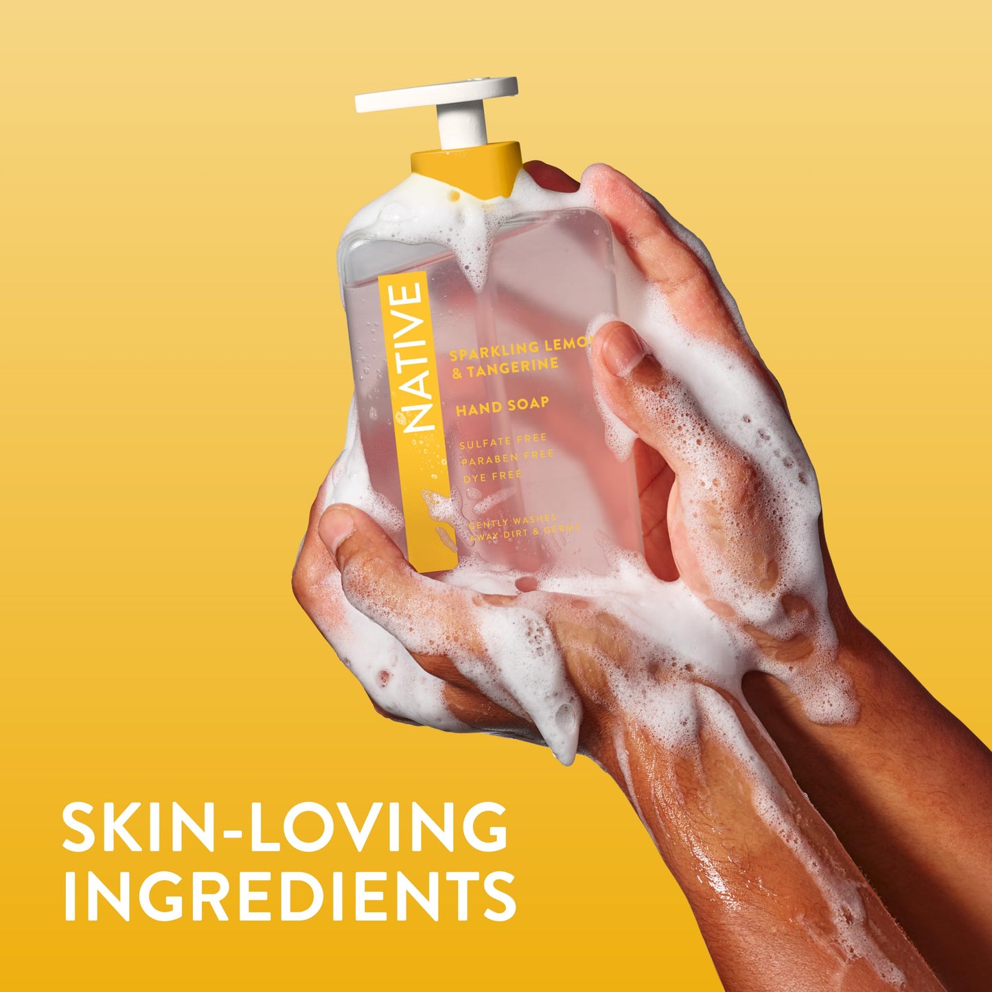 Native Liquid Hand Soap, Sparkling Lemon & Tangerine Scent, Non-Drying Formula for Soft, Smooth Hands, Made with Plant-Based Cleansers, Sulfate & Paraben Free, 13 oz Bottle