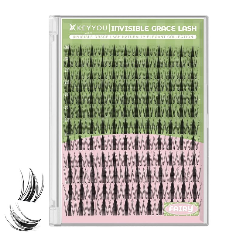 Fairy Lash Clusters - 144 Pcs D Curl Manga Eyelash Extensions | Wispy, Natural Look, Waterproof DIY
