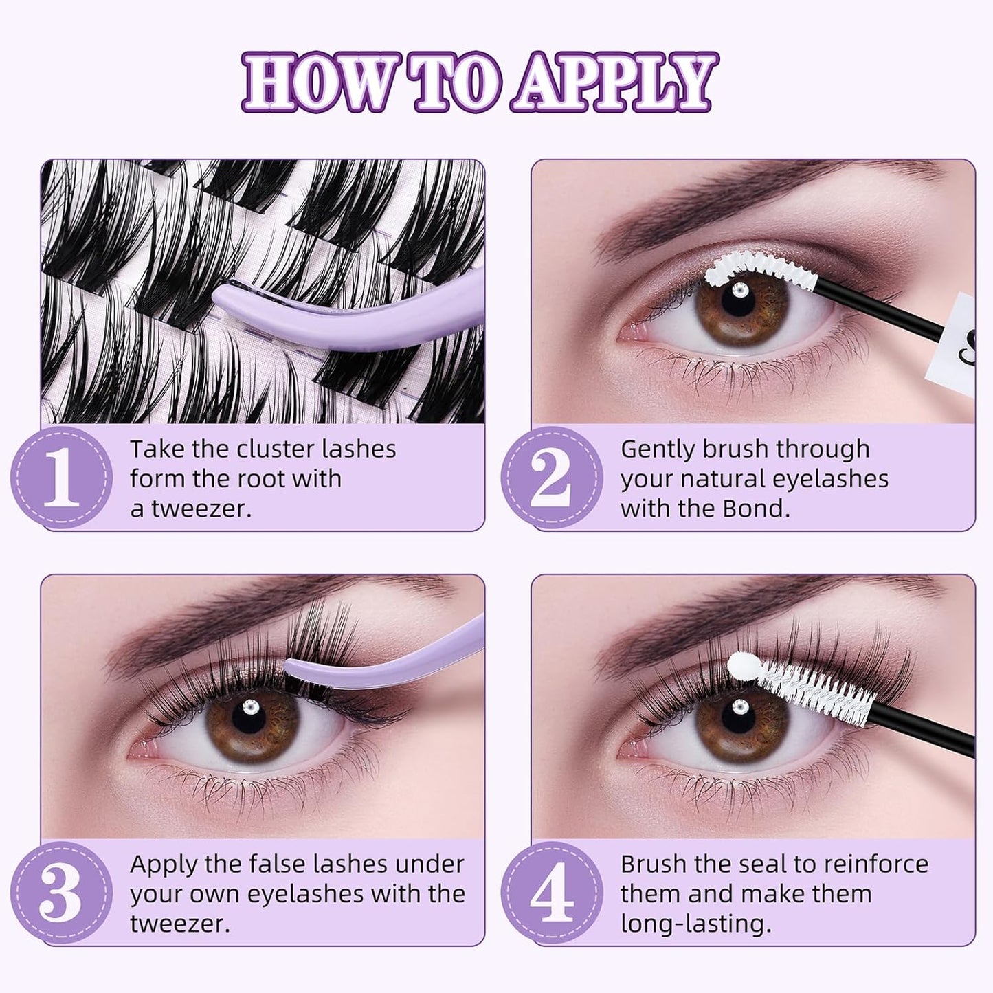 Brown Lash Clusters | 10-18mm D Curl Dark Brown Individual Eyelash Extensions - 120pcs DIY Wispy Design