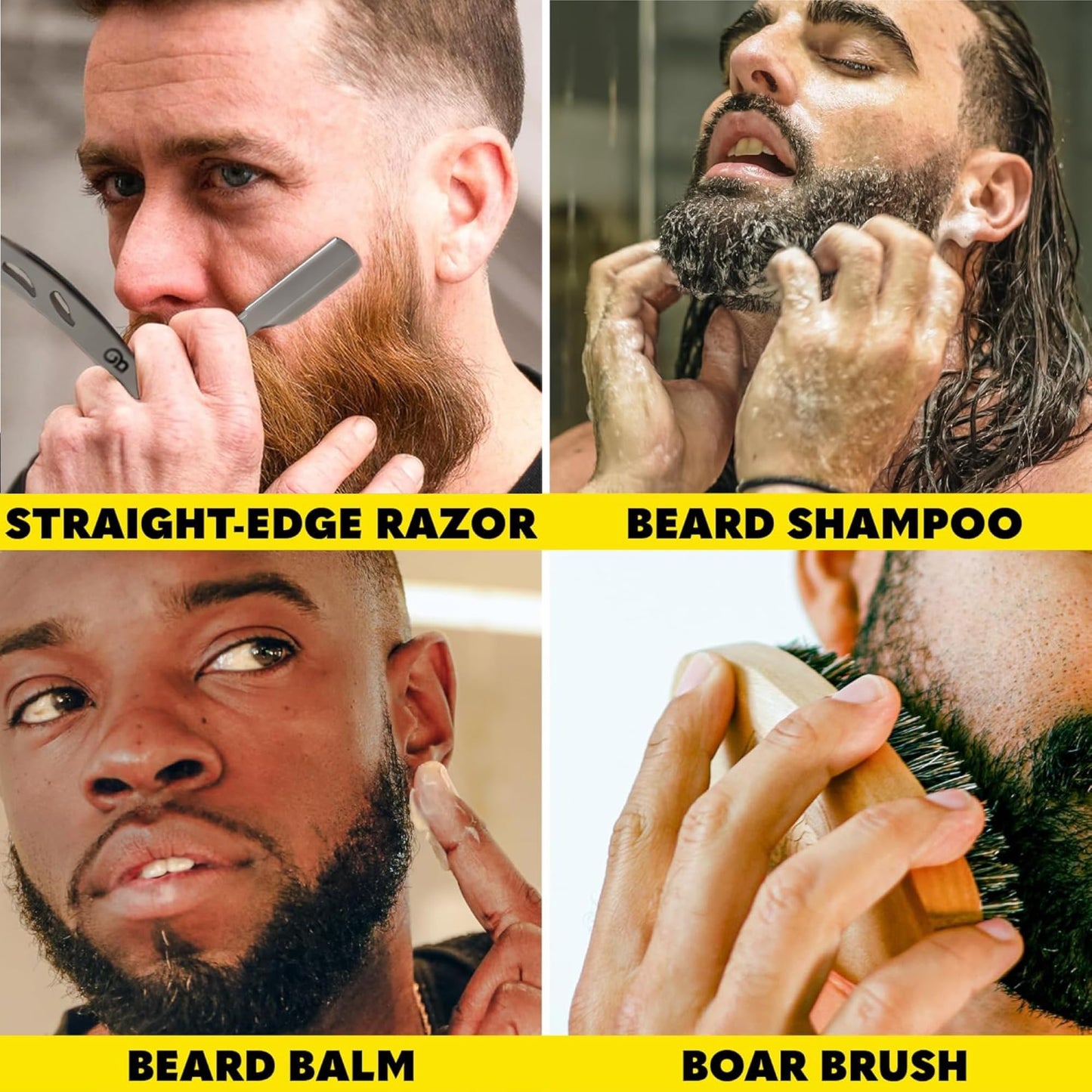 Beard Club Mens Grooming Kit & Beard Trimmer for Men - Professional Cordless Electric Hair & Moustache Trimmer, Straight Razor, Shampoo, Balm, Brush & Comb - Grooming Kit Gift Set