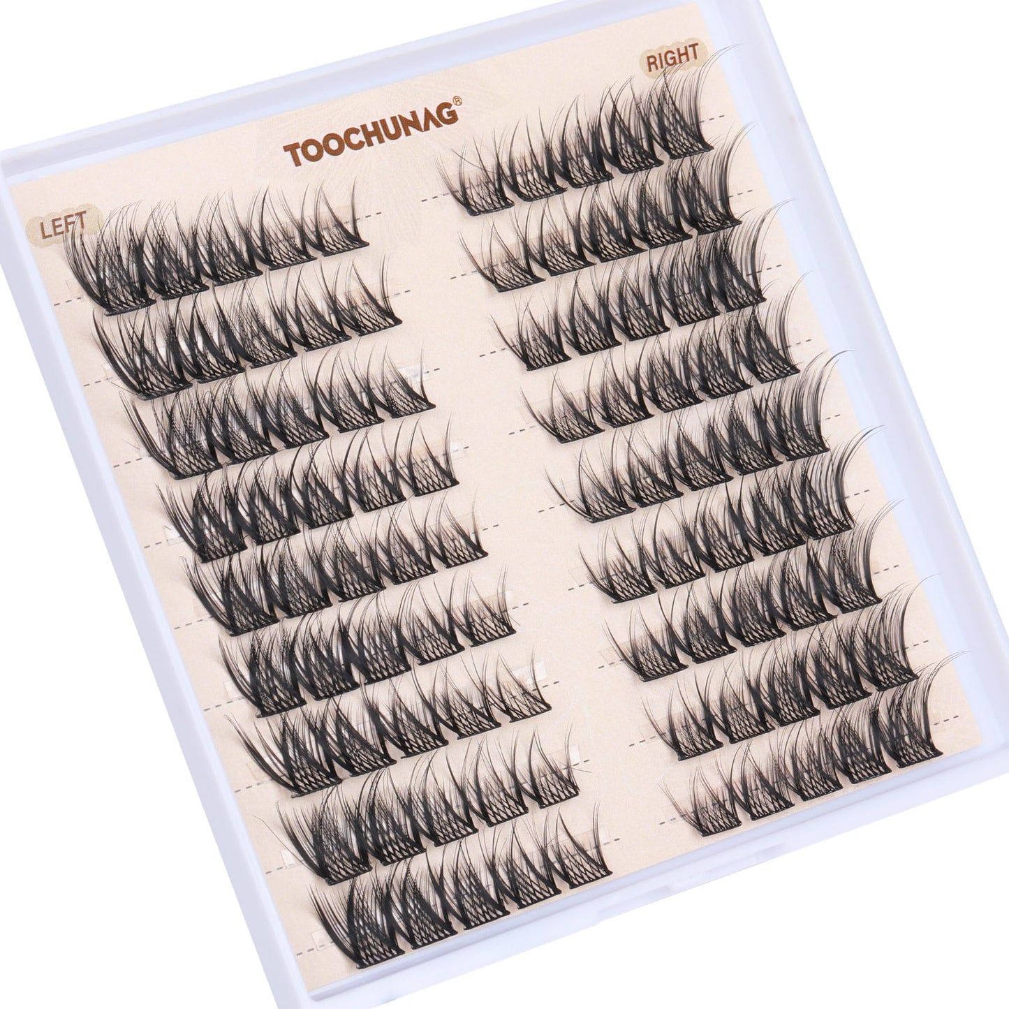 TOOCHUNAG Natural Lash Clusters Eyelash Extensions Wispy Individual Lashes Clusters C Curly Organized Eyelash Clusters 9 Pairs 8-14mm DIY Cat Eye Lash Extension